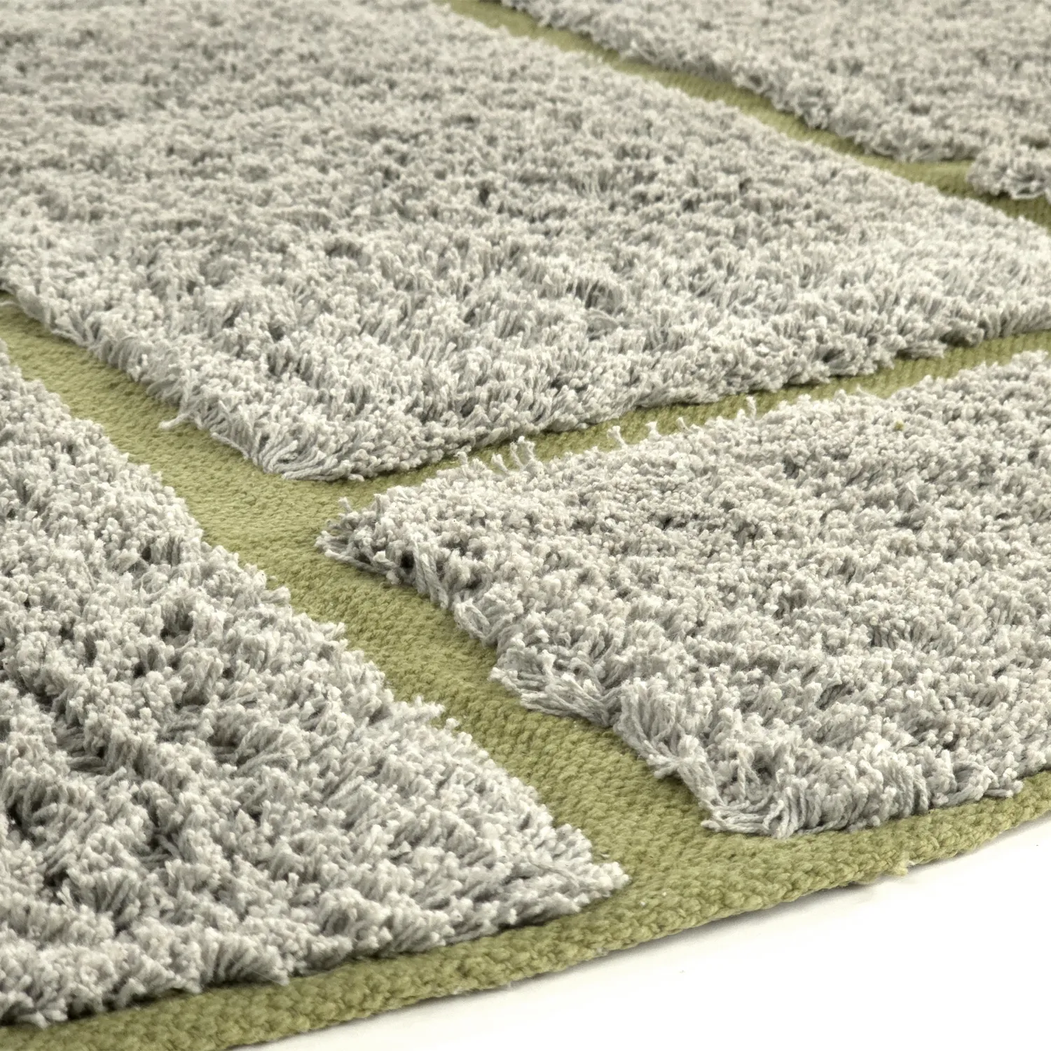 Tappeti rotondi - Lindley Natural Cotton Shaggy (grigio/verde)