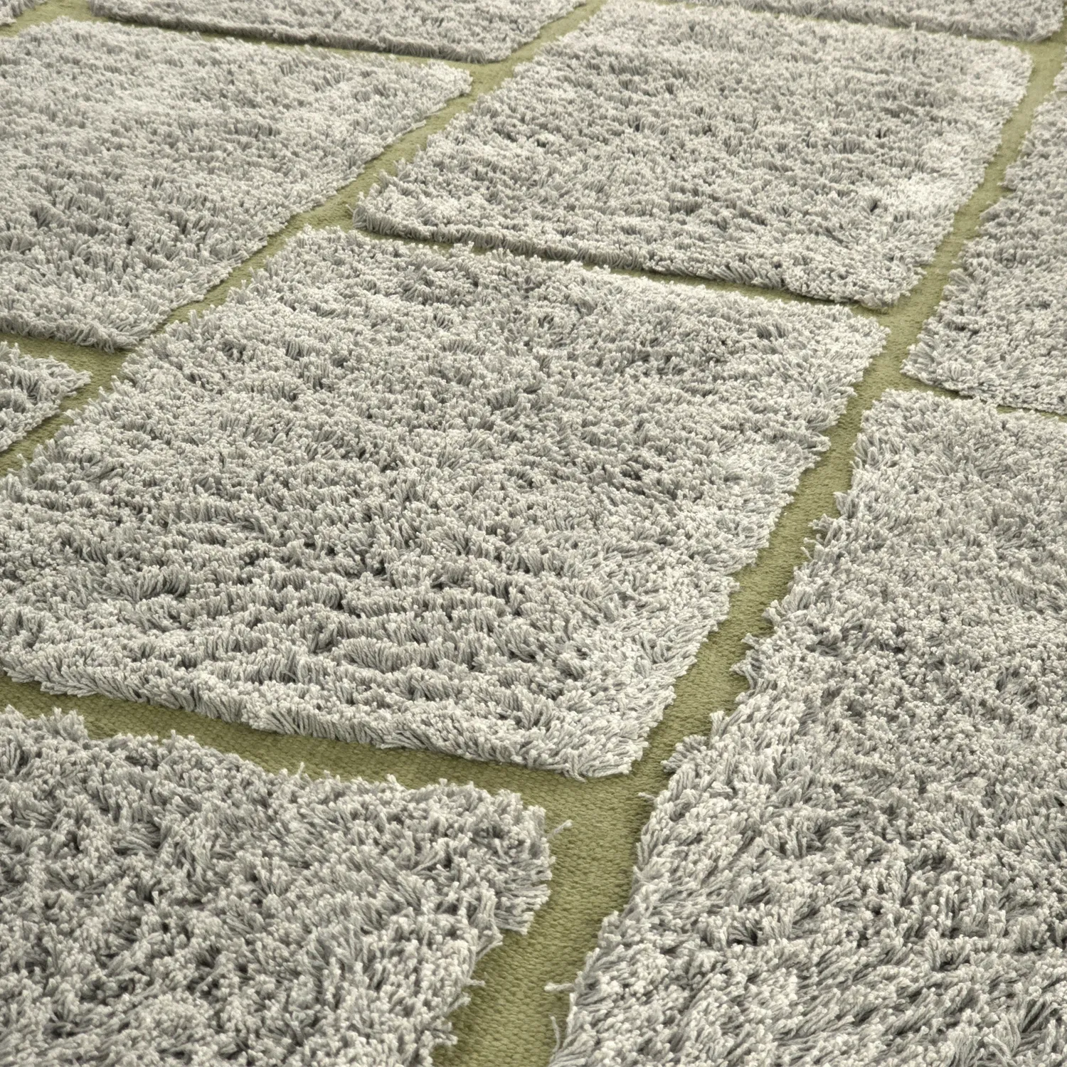 Tappeti rotondi - Lindley Natural Cotton Shaggy (grigio/verde)