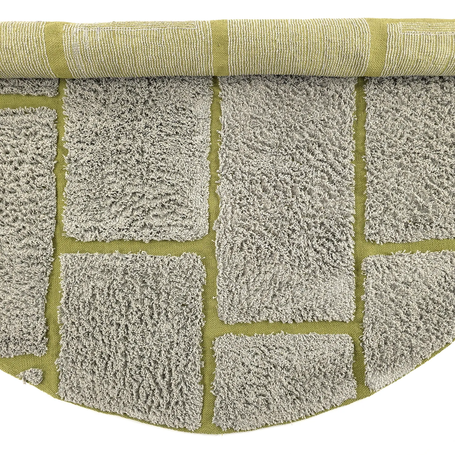 Tappeti rotondi - Lindley Natural Cotton Shaggy (grigio/verde)