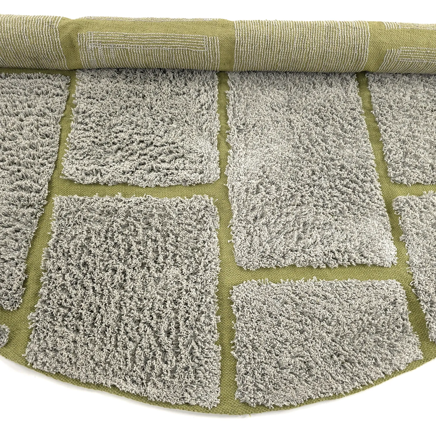 Tappeti rotondi - Lindley Natural Cotton Shaggy (grigio/verde)