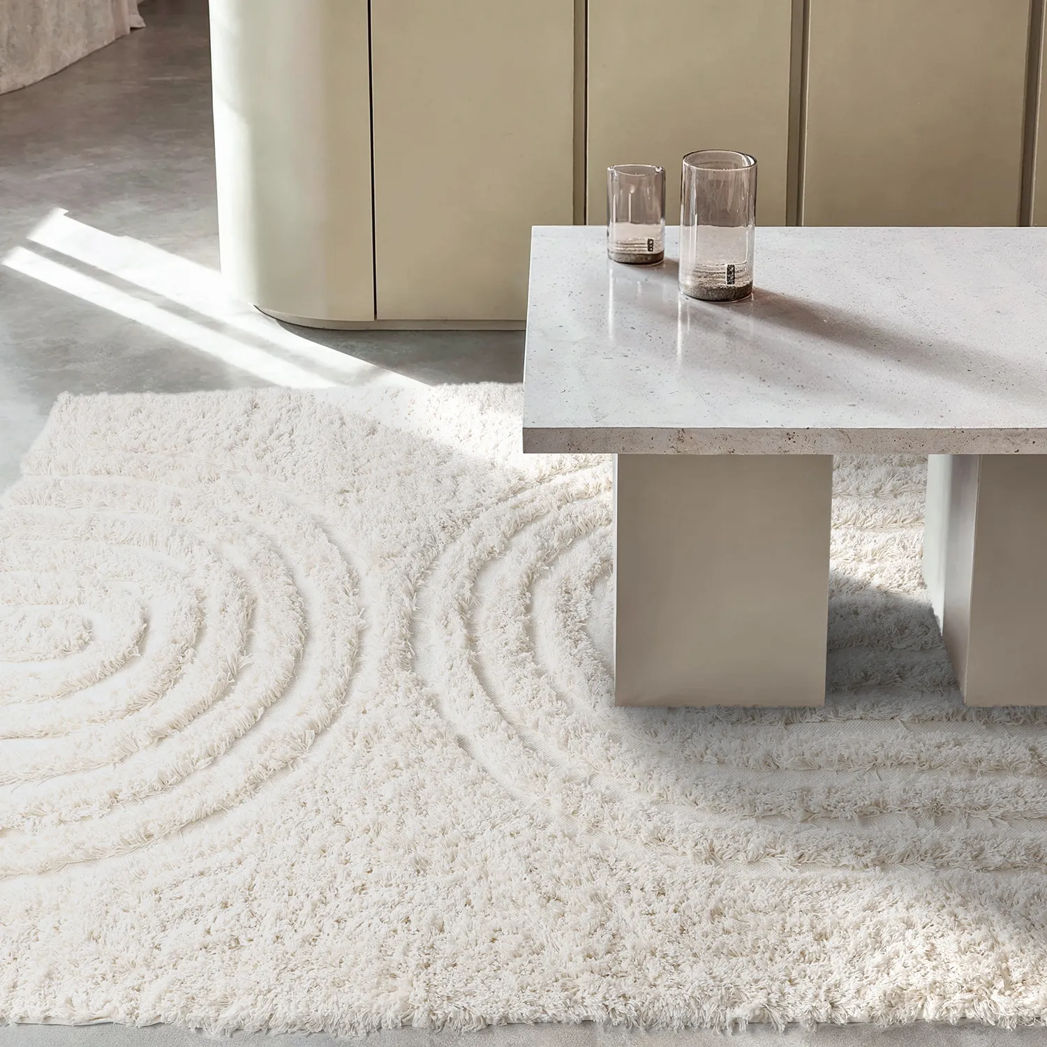 Tappeto A Pelo Lungo - Lindos Natural Cotton Shaggy (bianco)