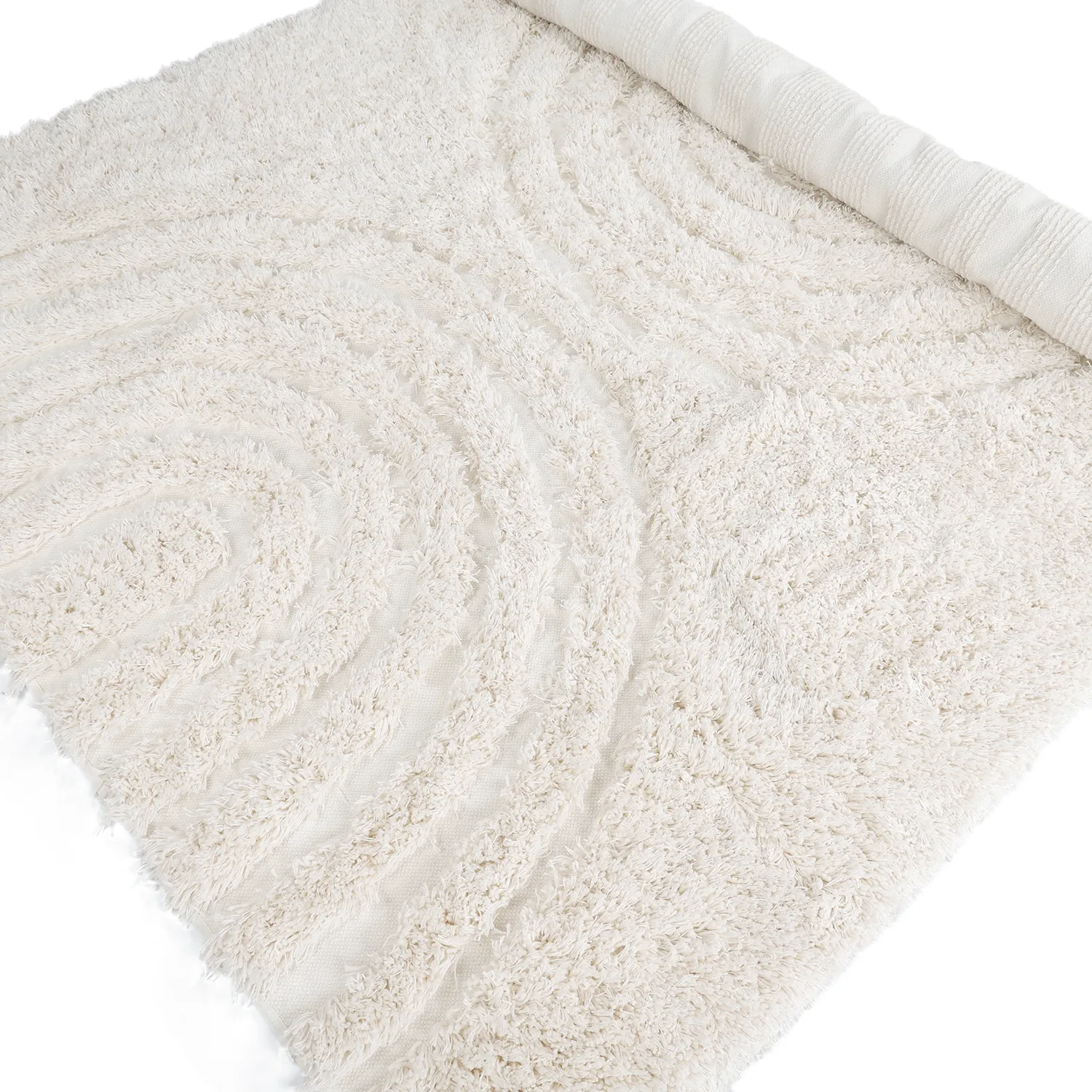 Tappeto A Pelo Lungo - Lindos Natural Cotton Shaggy (bianco)