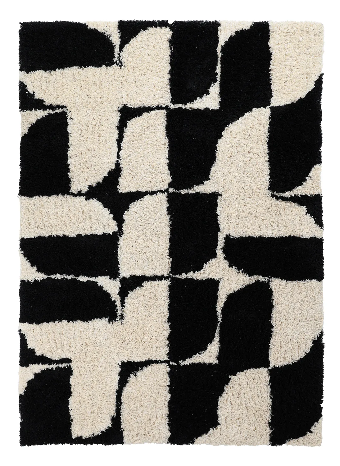 Tappeto A Pelo Lungo - Marvao Natural Cotton Shaggy (bianco sporco/nero)