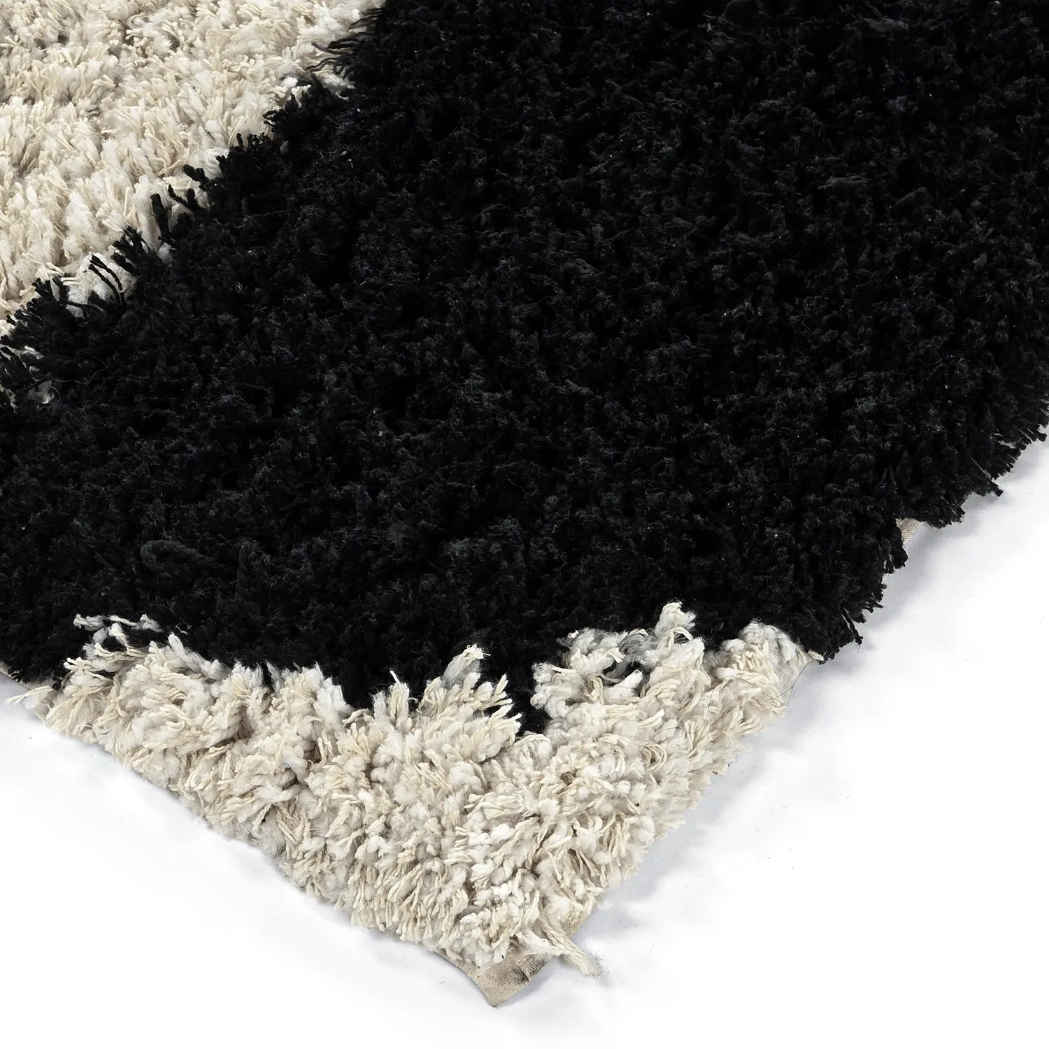 Tappeto A Pelo Lungo - Marvao Natural Cotton Shaggy (bianco sporco/nero)