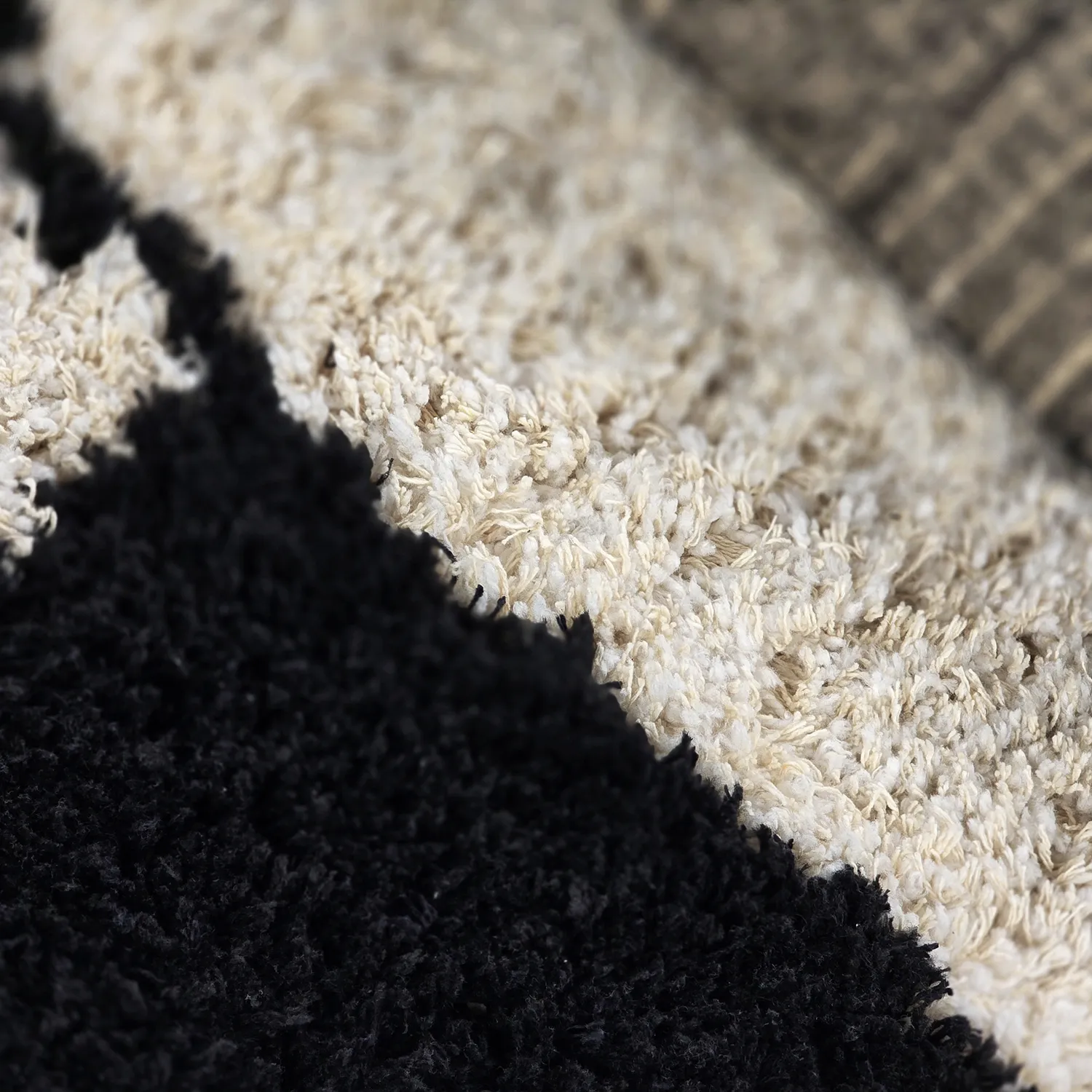 Tappeto A Pelo Lungo - Marvao Natural Cotton Shaggy (bianco sporco/nero)