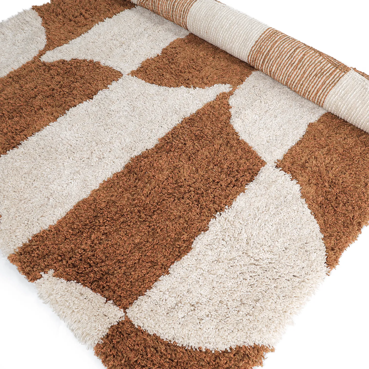 Tappeto A Pelo Lungo - Kalymnos Natural Cotton Shaggy (bianco sporco/ocra)