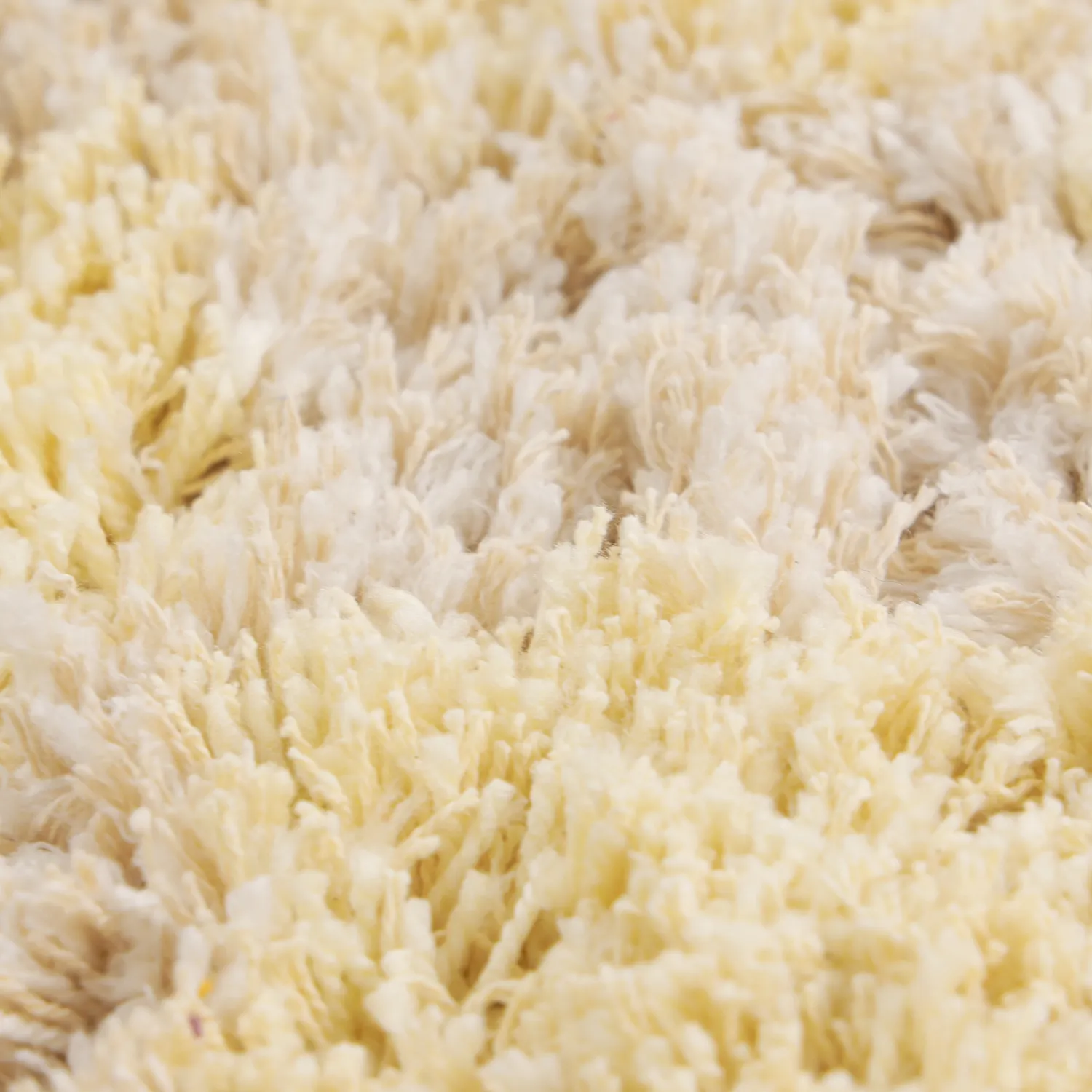 Tappeto A Pelo Lungo - Methoni Check Cotton Shaggy (crema/giallo chiaro)