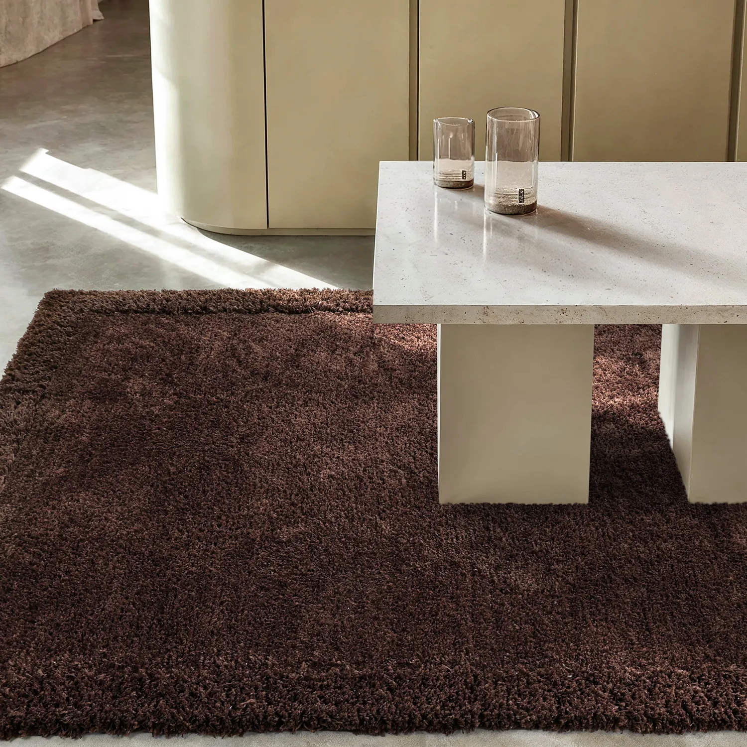 Tappeto A Pelo Lungo - Molyvos Natural Cotton Shaggy (marrone)