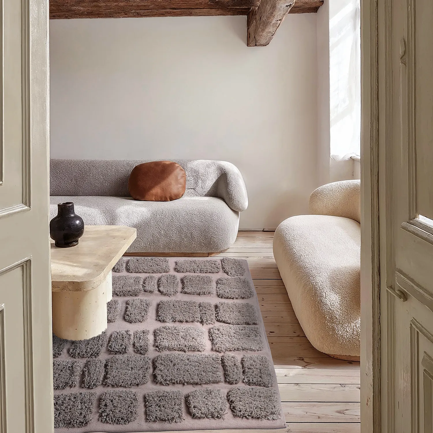Tappeto A Pelo Lungo - Otranto Natural Cotton Shaggy (taupe)