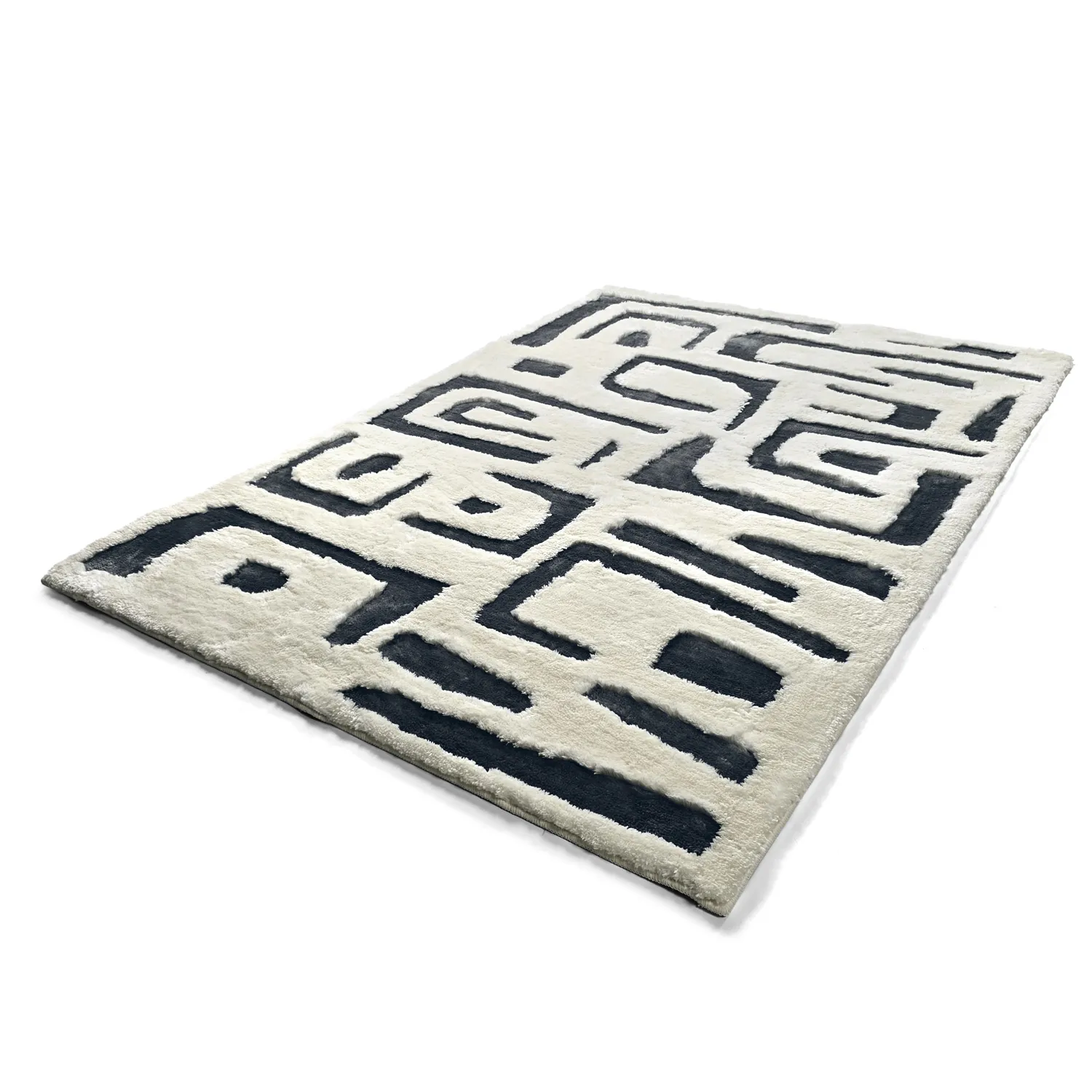Tappeto A Pelo Lungo - Palmyra (bianco/blu navy)
