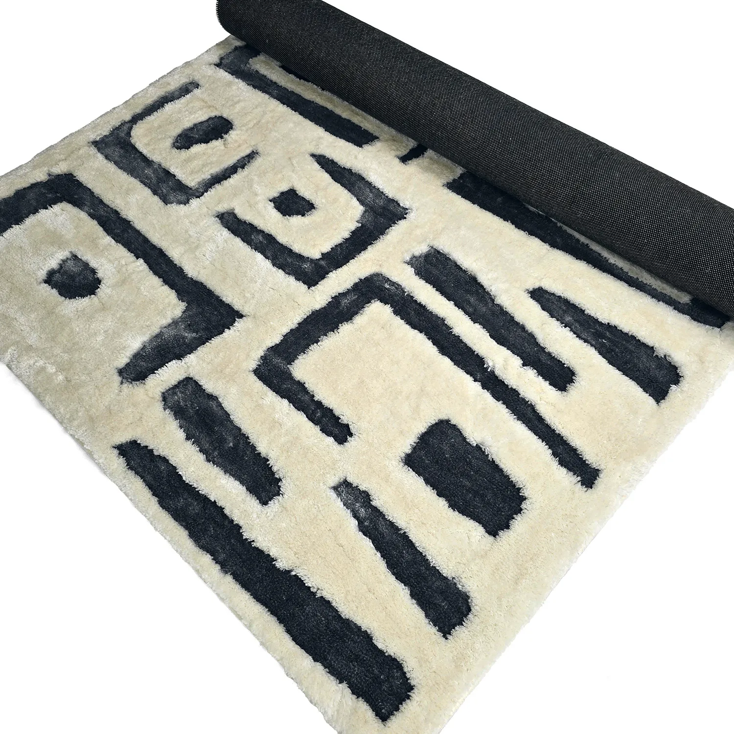 Tappeto A Pelo Lungo - Palmyra (bianco/blu navy)