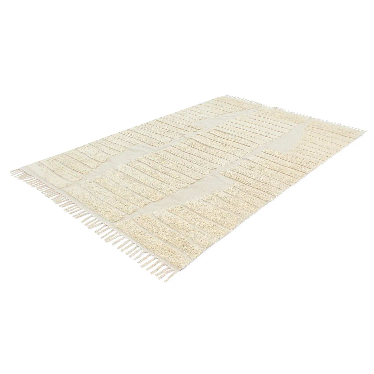 Tappeto A Pelo Lungo - Rani Natural Cotton Shaggy (beige)