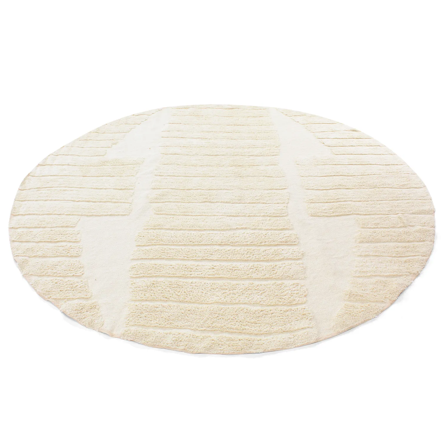 Tappeto rotondo - Rani Natural Cotton Shaggy (beige)
