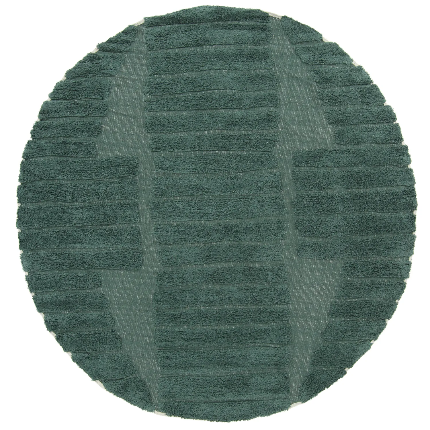 Tappeto rotondo - Rani Natural Cotton Shaggy (verde)