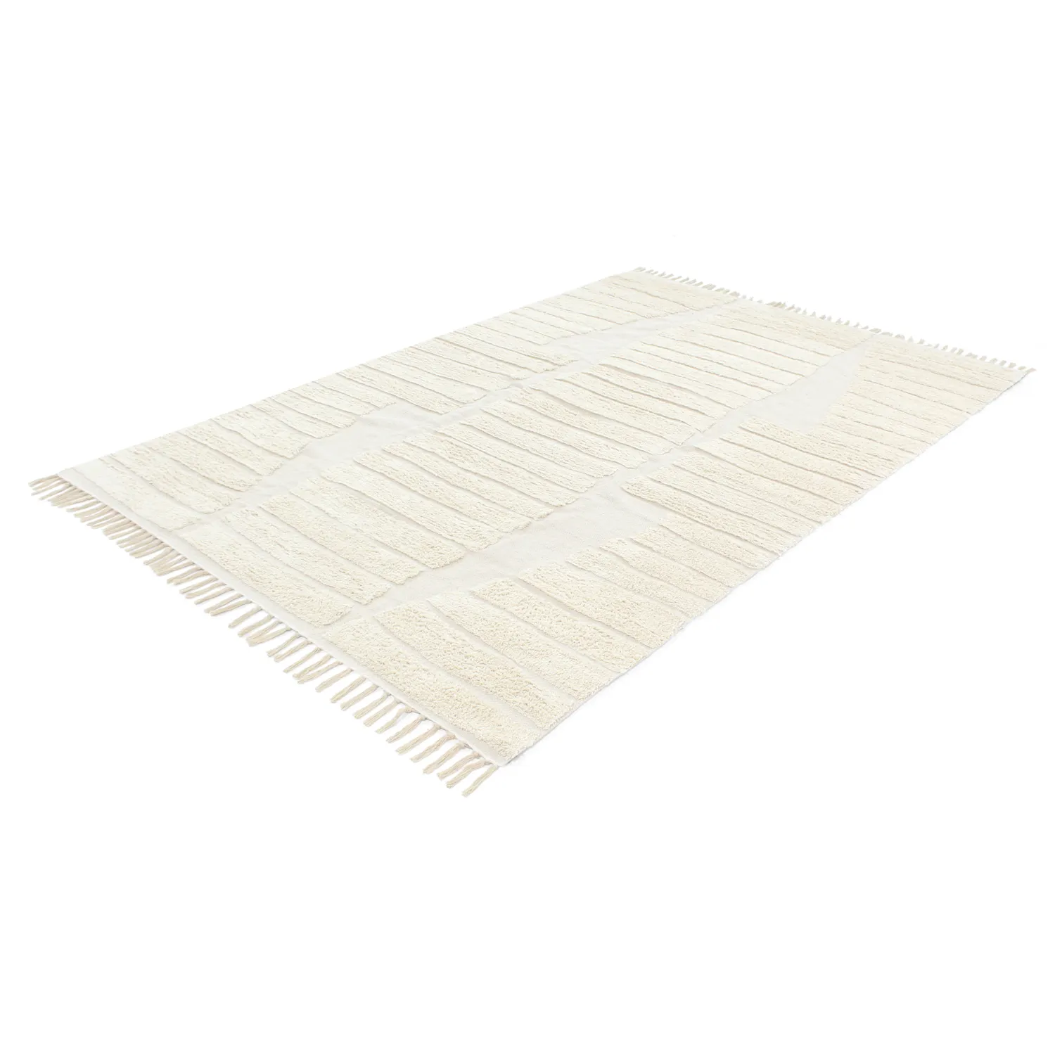 Tappeto A Pelo Lungo - Rani Natural Cotton Shaggy (bianco)