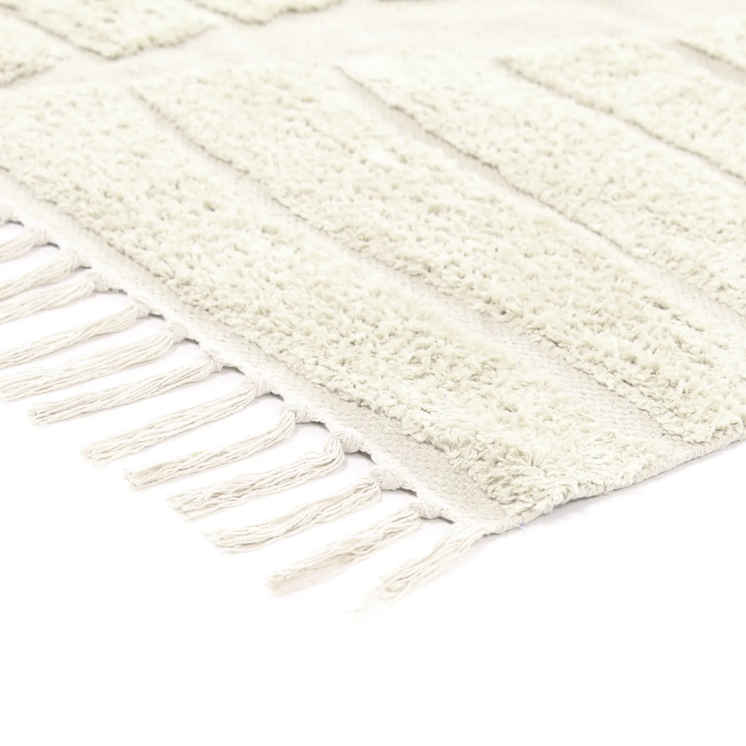 Tappeto A Pelo Lungo - Rani Natural Cotton Shaggy (bianco)