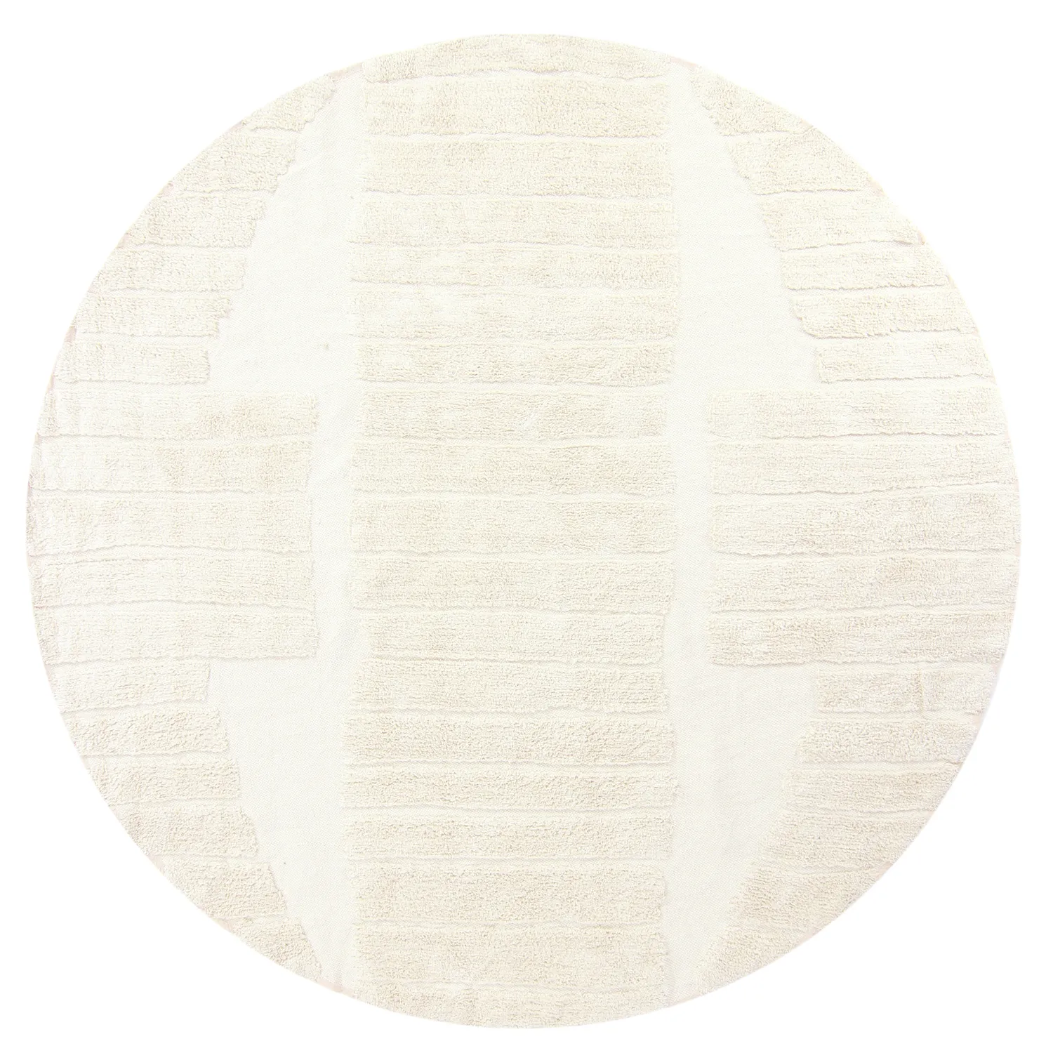 Tappeto rotondo - Rani Natural Cotton Shaggy (bianco)