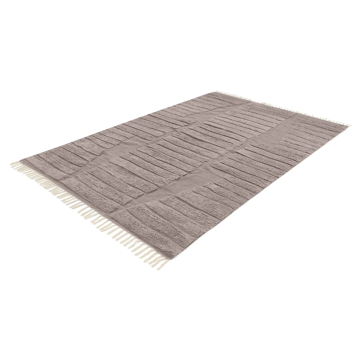Tappeto A Pelo Lungo - Rani Natural Cotton Shaggy (tortora)