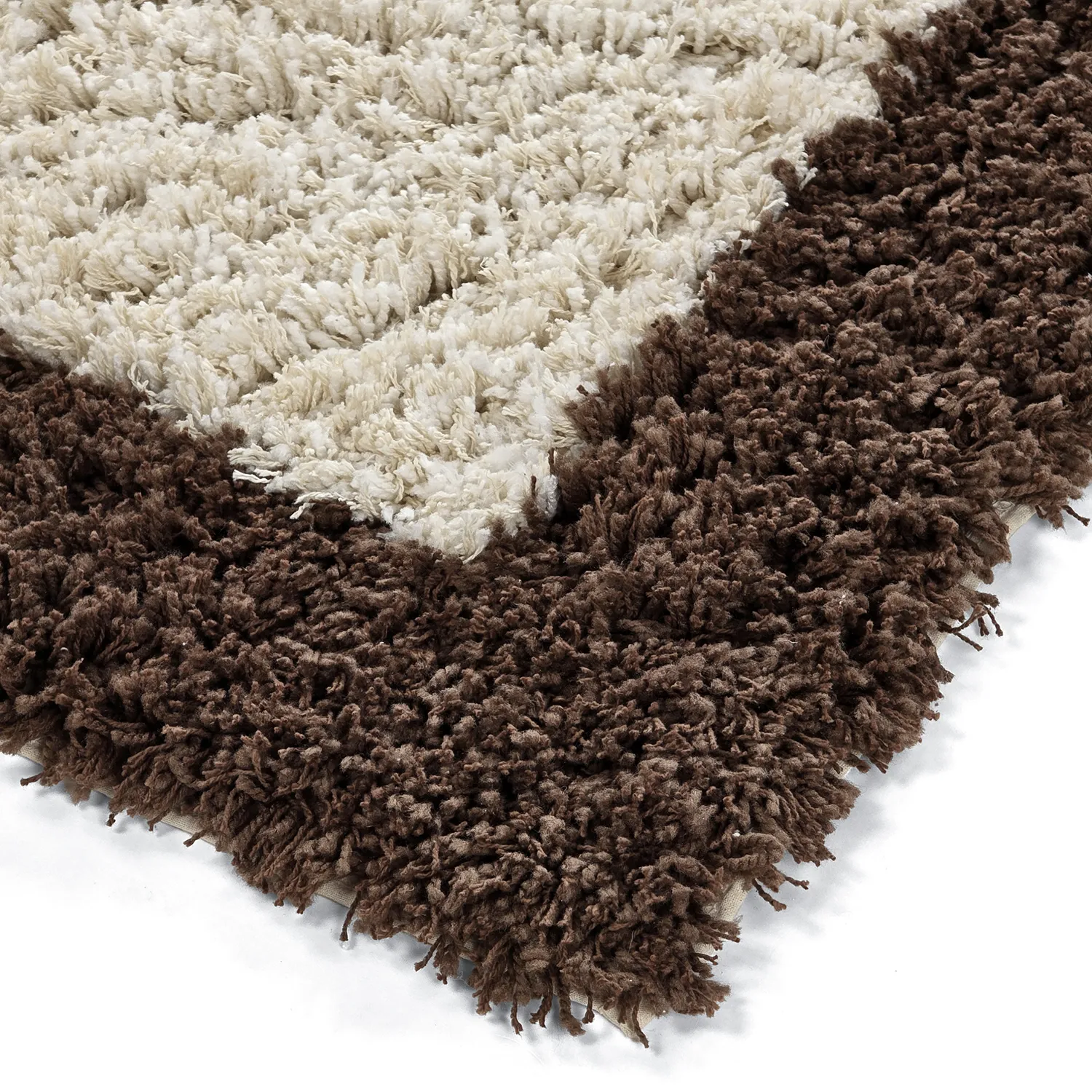 Tappeto A Pelo Lungo - Sagres Natural Cotton Shaggy (bianco sporco/marrone)