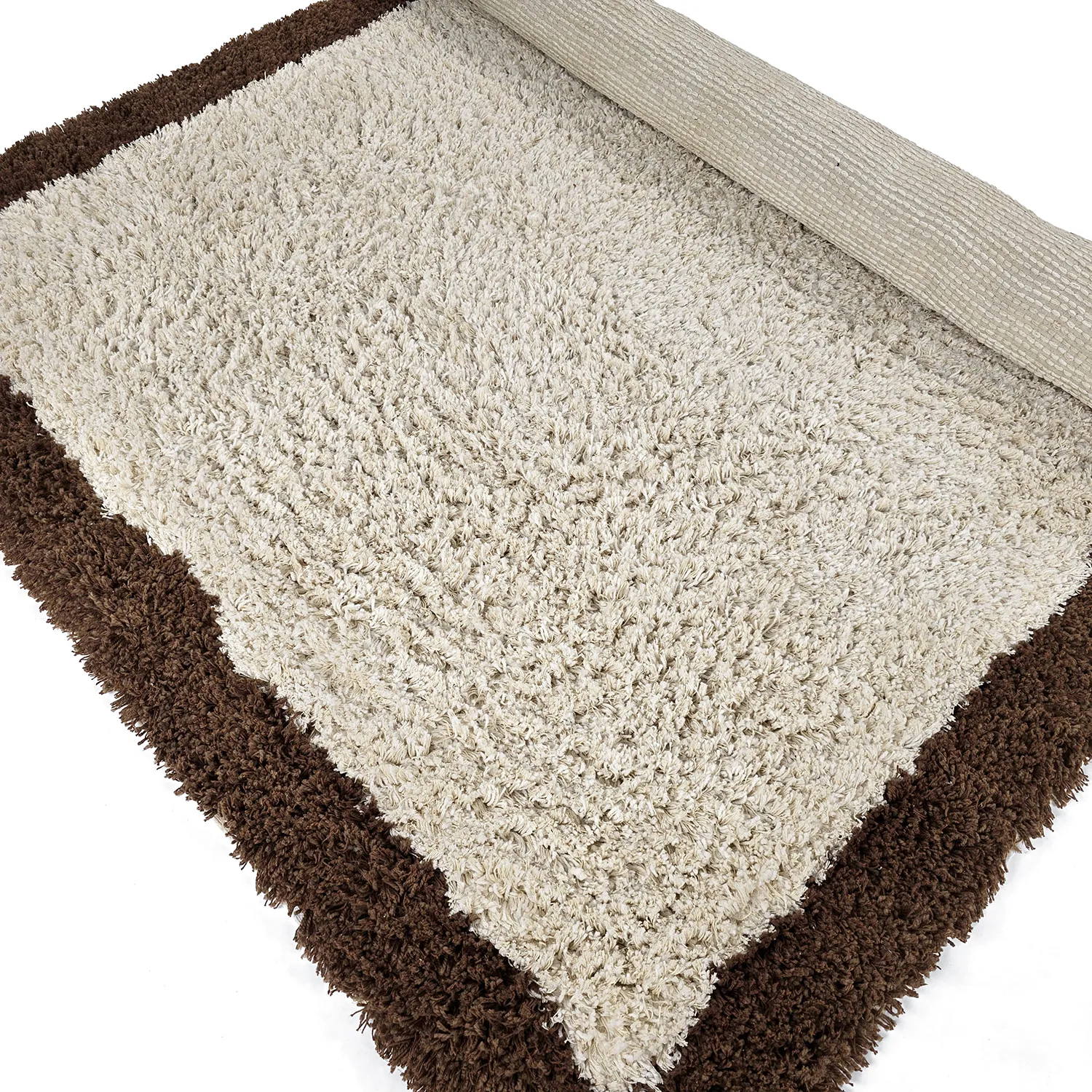 Tappeto A Pelo Lungo - Sagres Natural Cotton Shaggy (bianco sporco/marrone)
