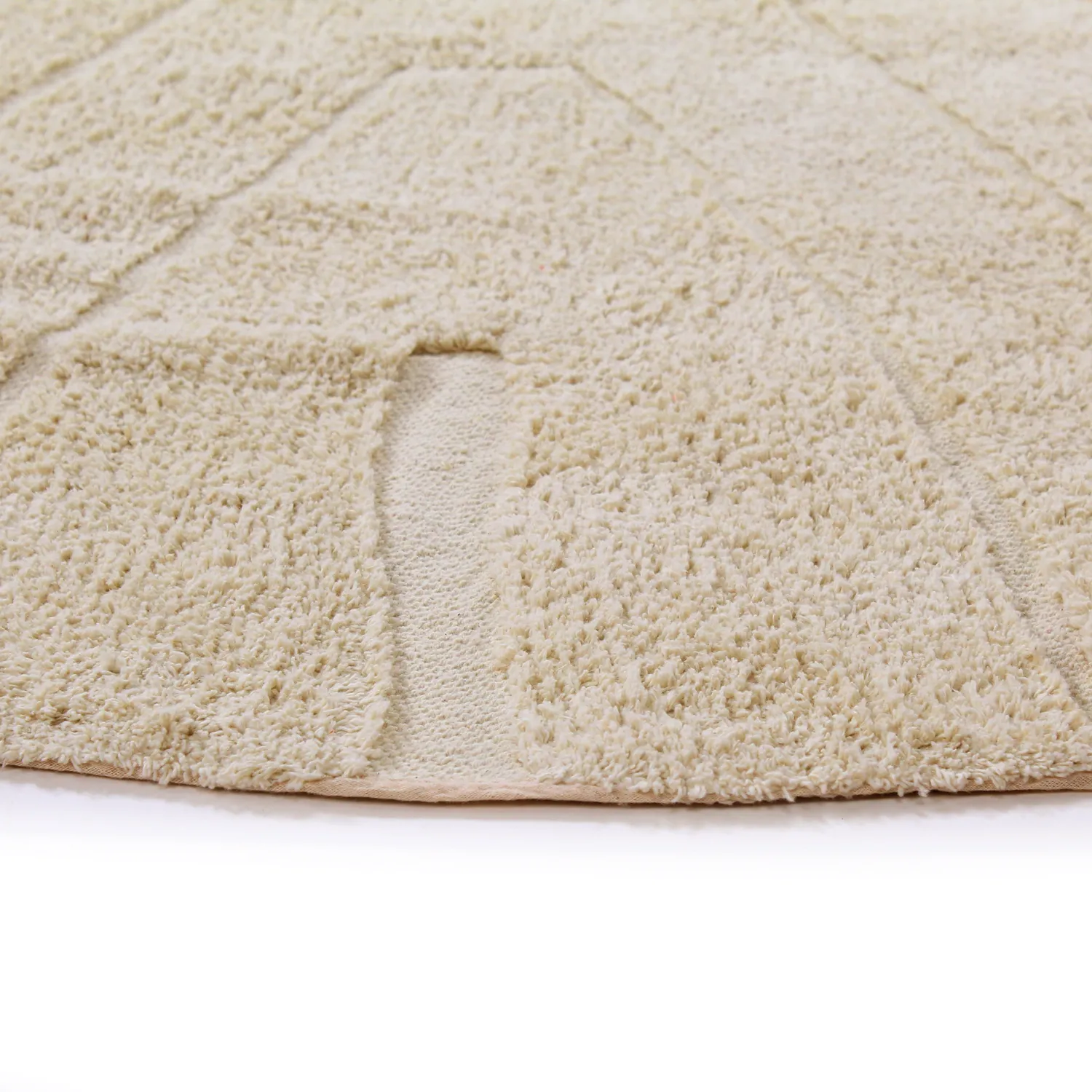 Tappeto rotondo - Sivia Natural Cotton Shaggy (beige)