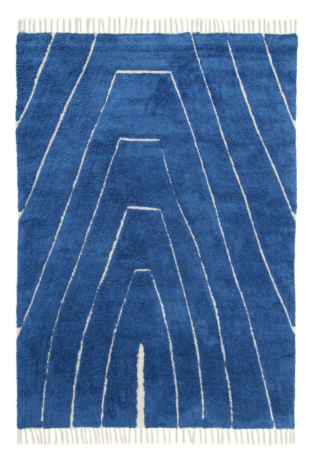 Tappeto A Pelo Lungo - Sivia Natural Cotton Shaggy (blu)