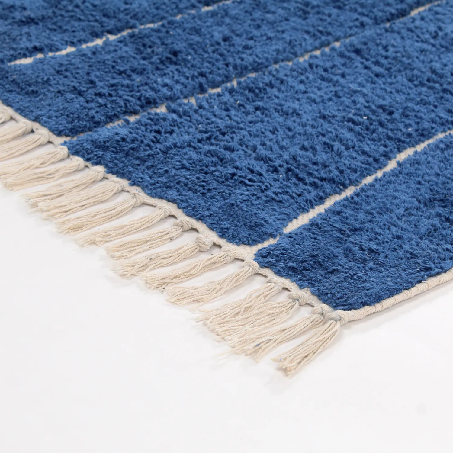 Tappeto A Pelo Lungo - Sivia Natural Cotton Shaggy (blu)