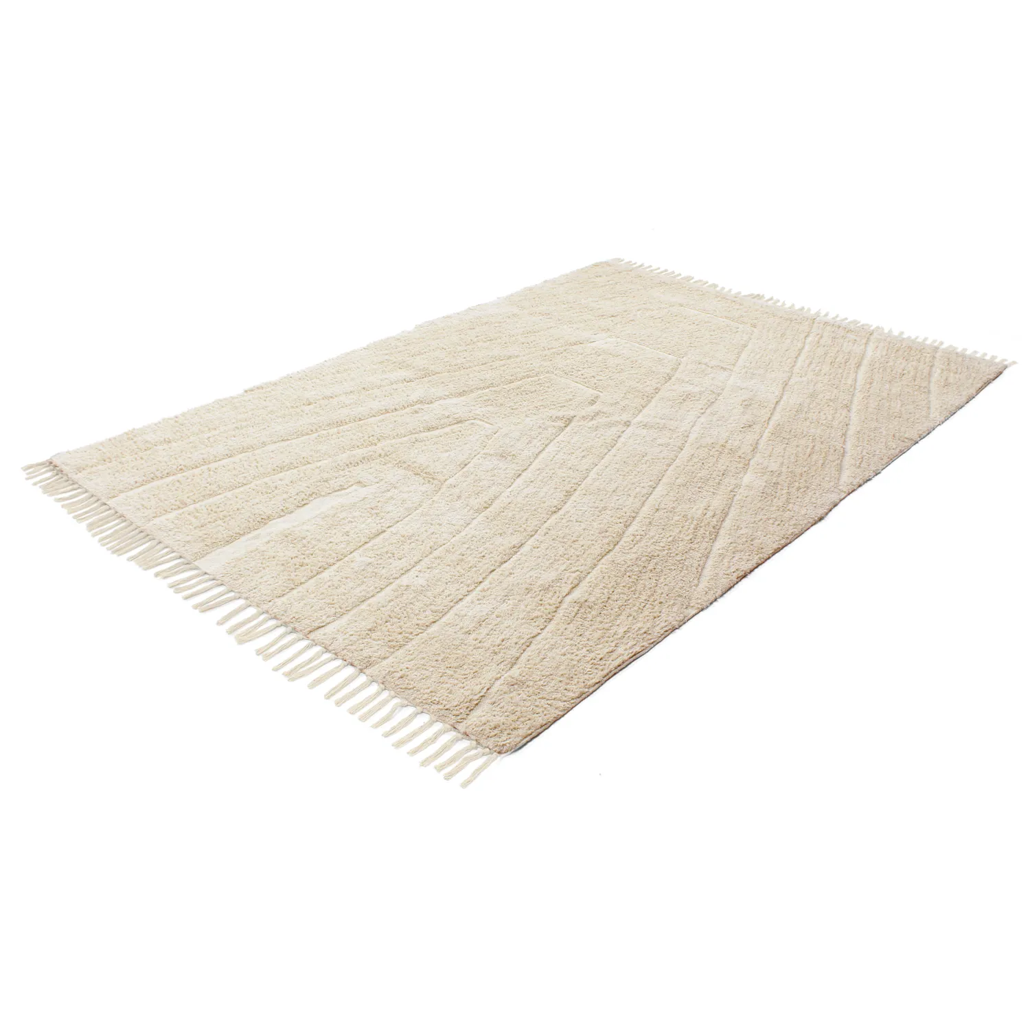 Tappeto A Pelo Lungo - Sivia Natural Cotton Shaggy (beige)