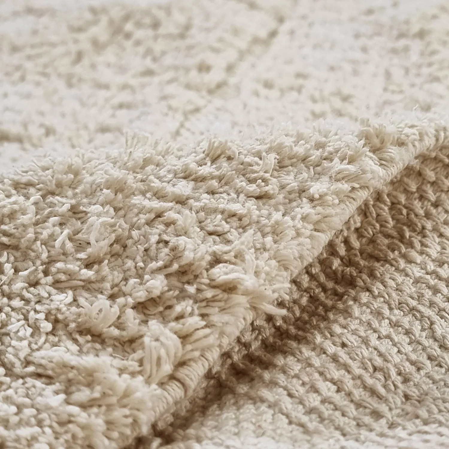 Tappeto A Pelo Lungo - Sivia Natural Cotton Shaggy (beige)