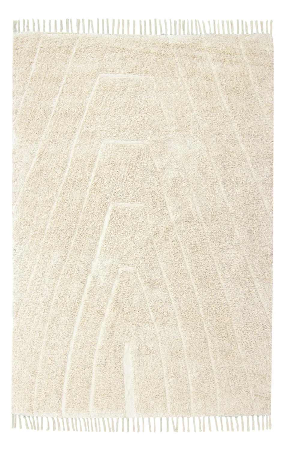 Tappeto A Pelo Lungo - Sivia Natural Cotton Shaggy (bianco)