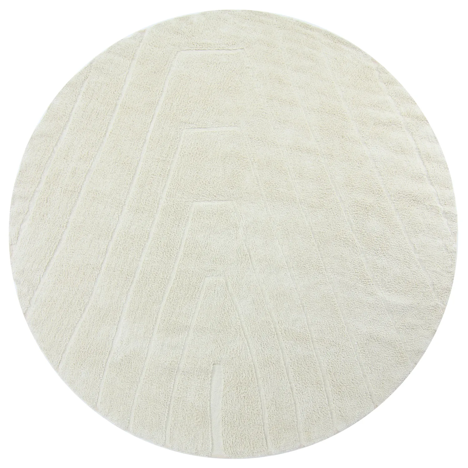 Tappeto rotondo - Sivia Natural Cotton Shaggy (bianco)