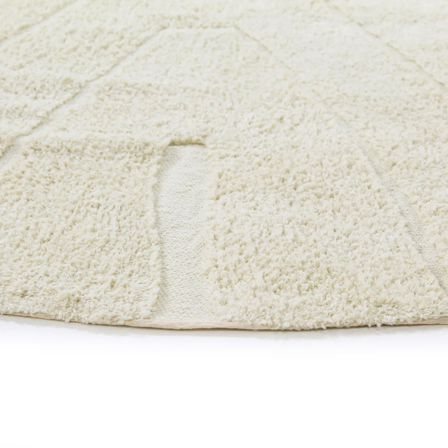 Tappeto rotondo - Sivia Natural Cotton Shaggy (bianco)