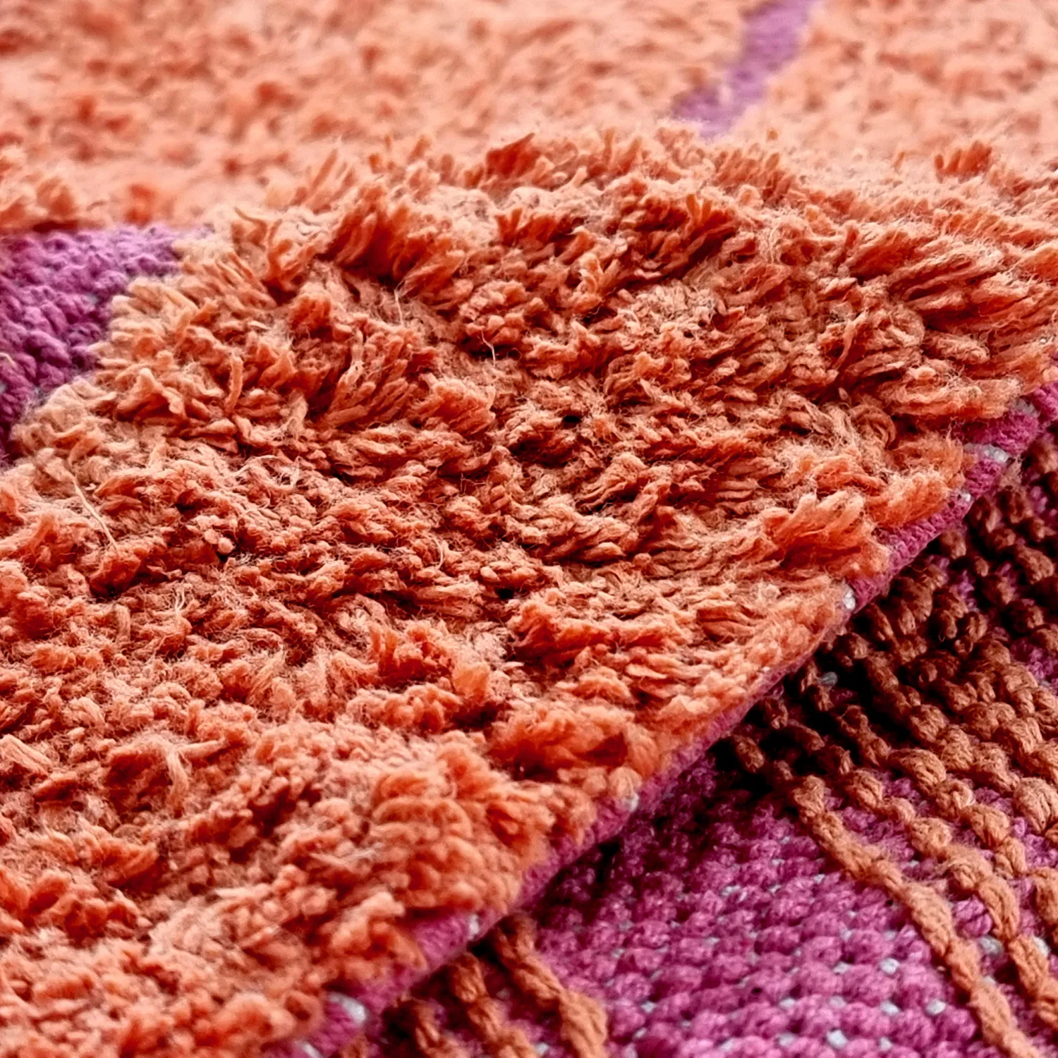 Tappeto A Pelo Lungo - Sivia Natural Cotton Shaggy (rosso/arancia)