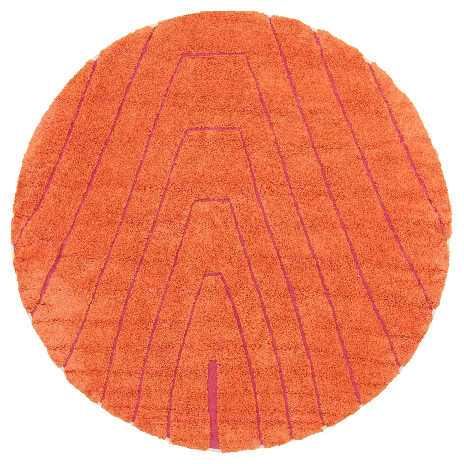 Tappeto rotondo - Sivia Natural Cotton Shaggy (rosso/arancia)