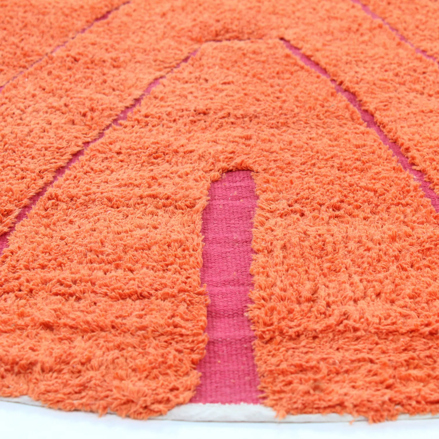 Tappeto rotondo - Sivia Natural Cotton Shaggy (rosso/arancia)