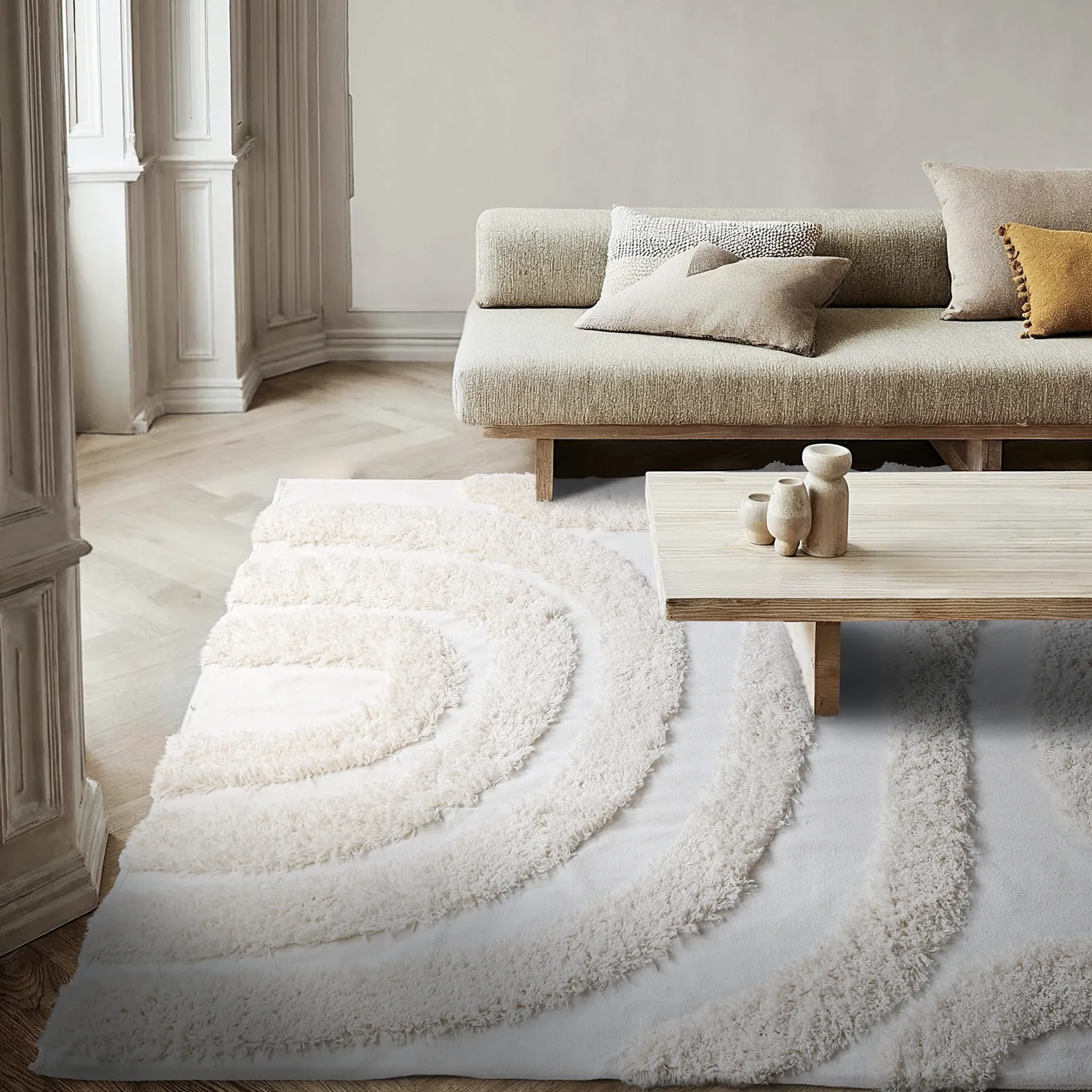 Tappeto A Pelo Lungo - Sivota Natural Cotton Shaggy (bianco)