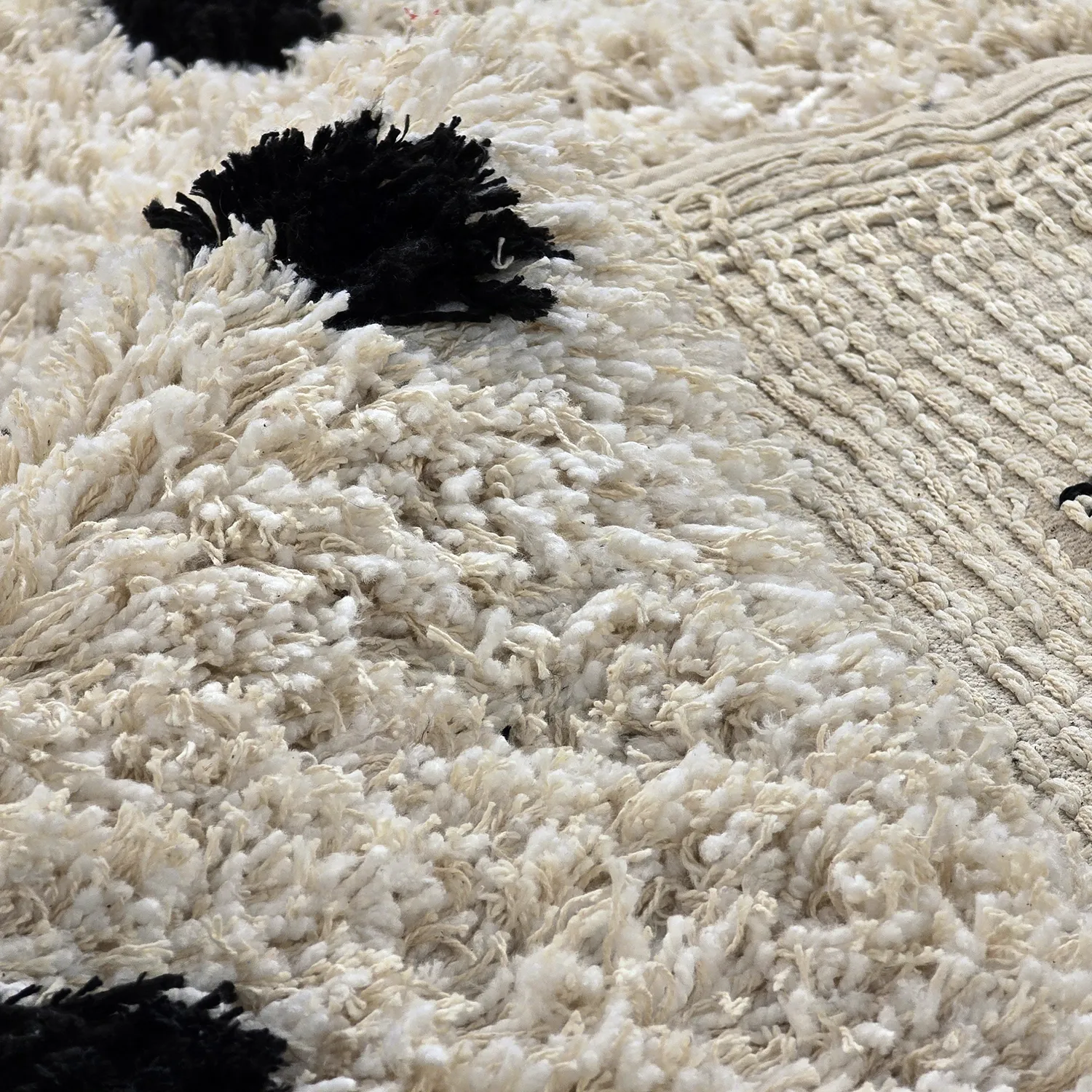 Tappeto A Pelo Lungo - Soria Natural Cotton Shaggy (bianco sporco/nero)