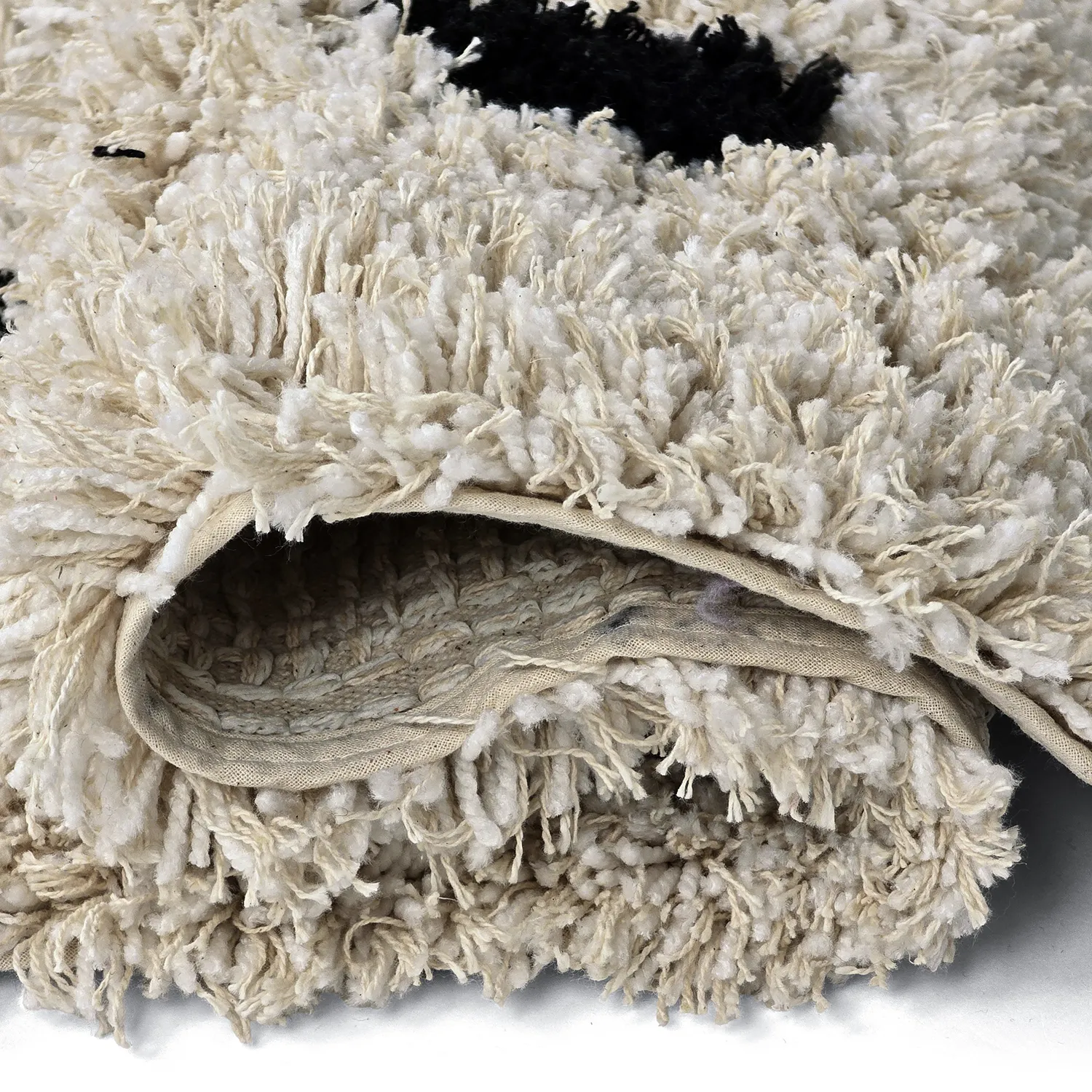 Tappeto A Pelo Lungo - Soria Natural Cotton Shaggy (bianco sporco/nero)