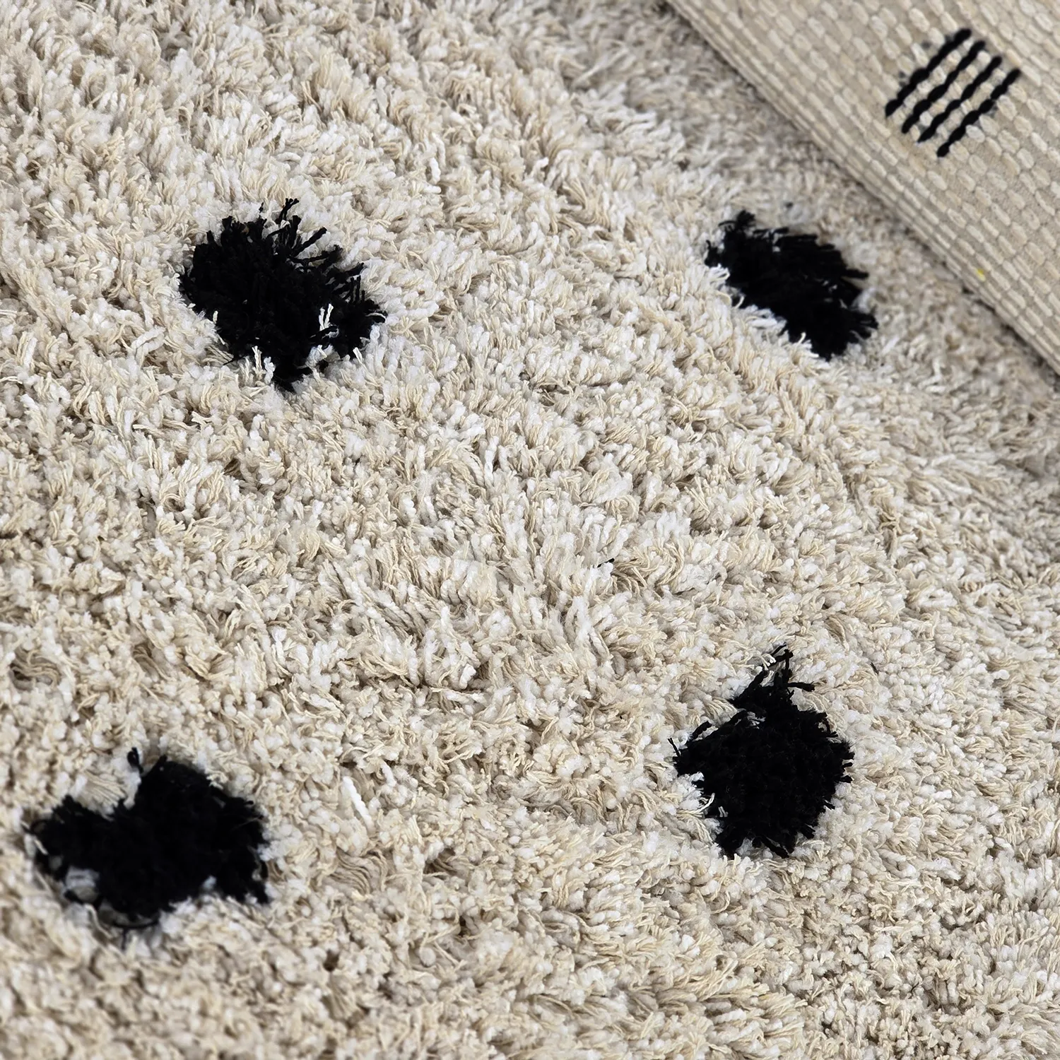 Tappeto A Pelo Lungo - Soria Natural Cotton Shaggy (bianco sporco/nero)