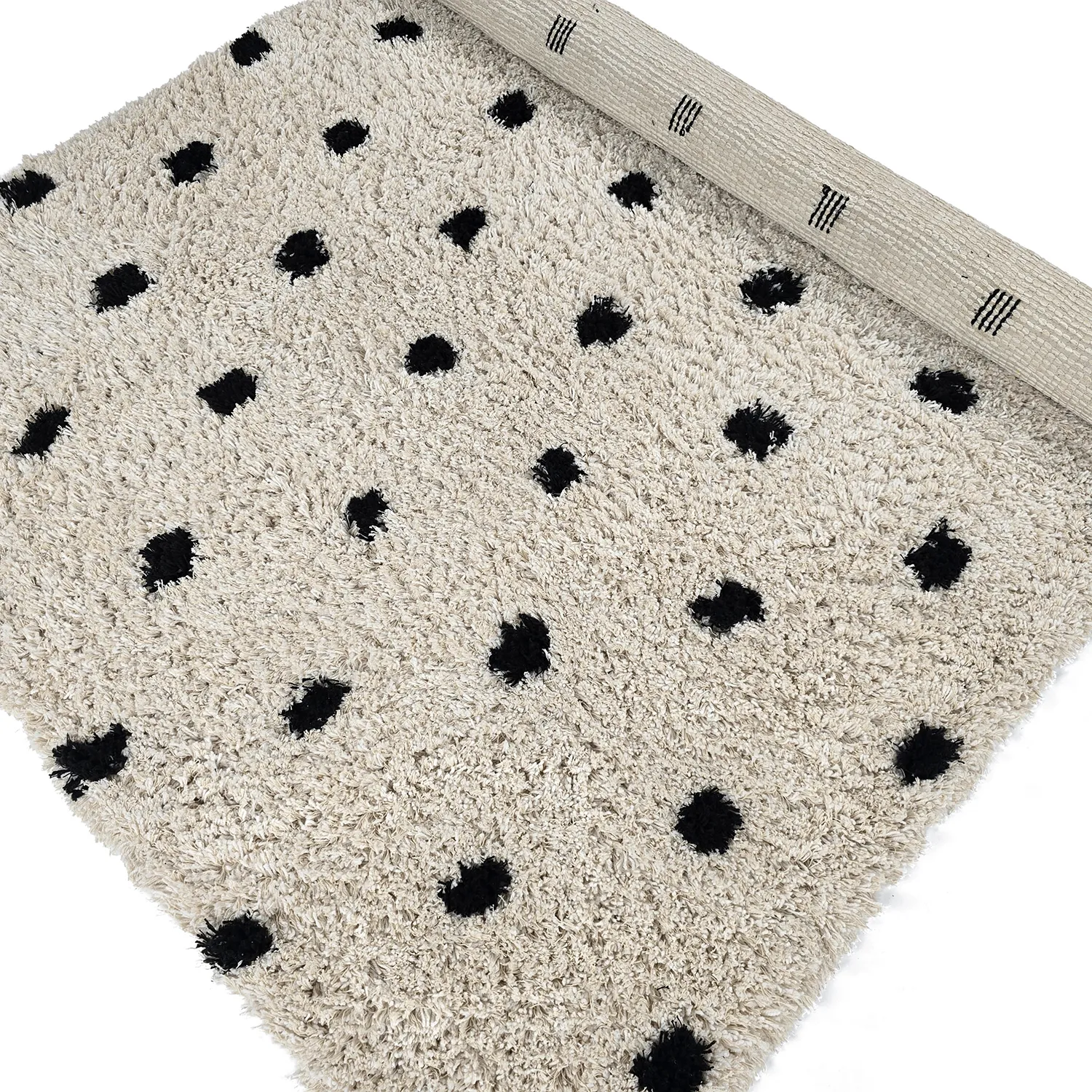 Tappeto A Pelo Lungo - Soria Natural Cotton Shaggy (bianco sporco/nero)