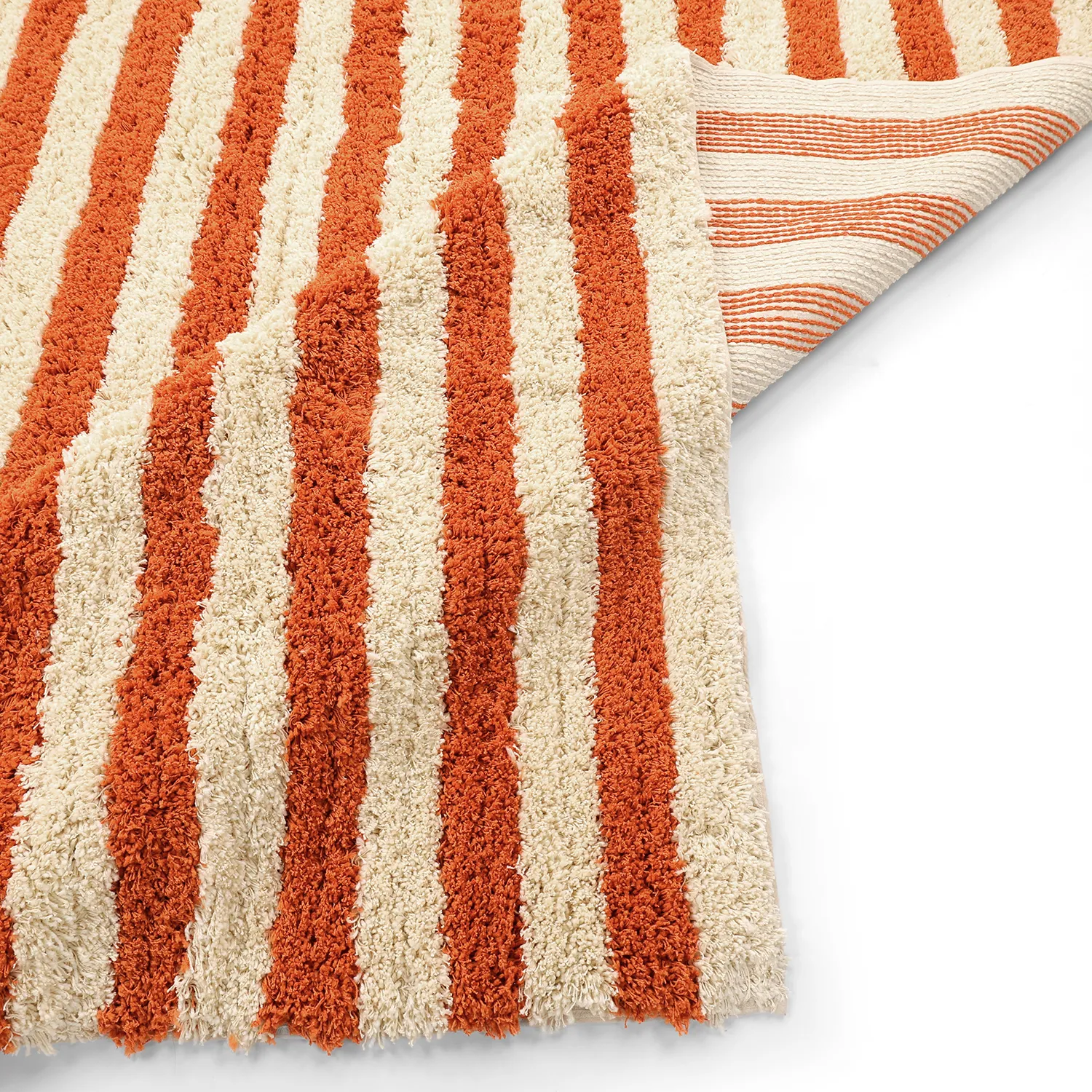 Tappeto A Pelo Lungo - Thira Stripe Cotton Shaggy (giallo chiaro/arancione chiaro)