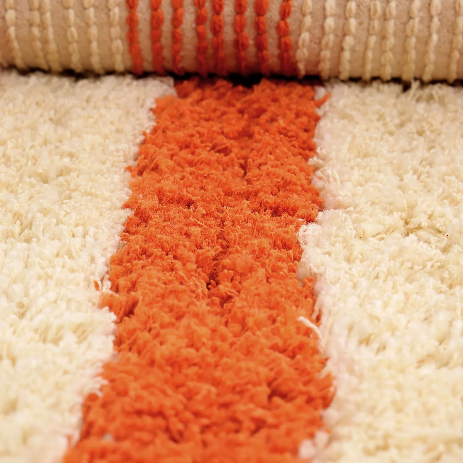 Tappeto A Pelo Lungo - Thira Stripe Cotton Shaggy (giallo chiaro/arancione chiaro)