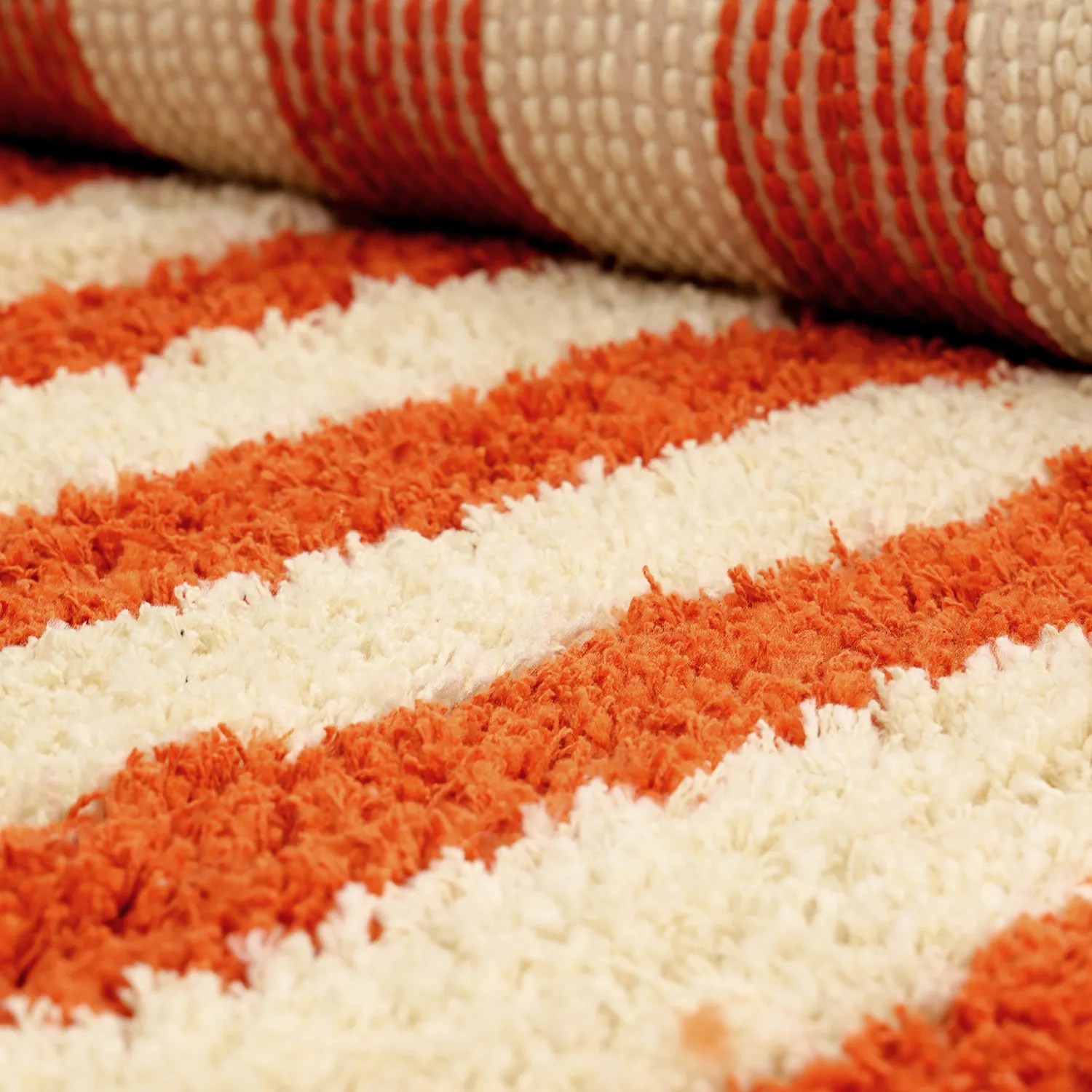 Tappeto A Pelo Lungo - Thira Stripe Cotton Shaggy (giallo chiaro/arancione chiaro)