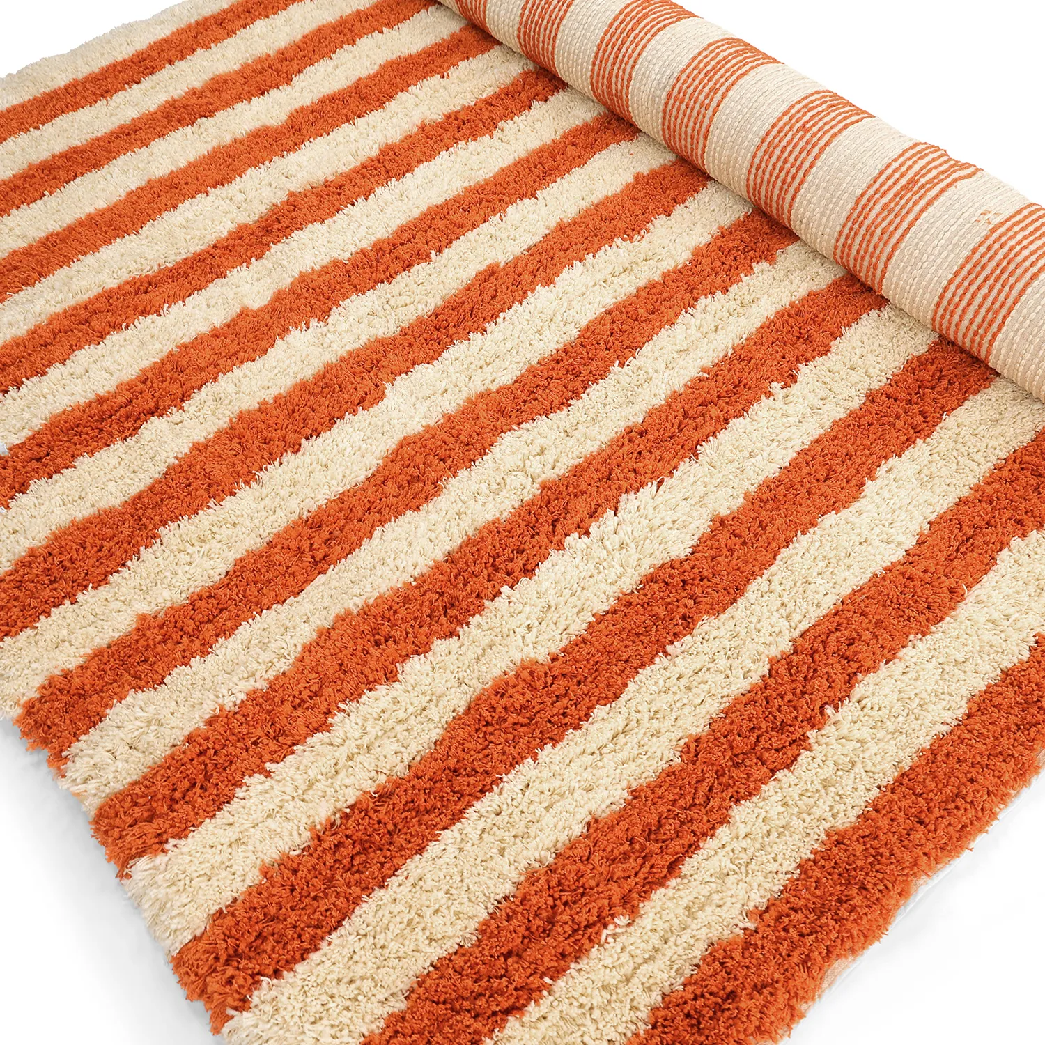 Tappeto A Pelo Lungo - Thira Stripe Cotton Shaggy (giallo chiaro/arancione chiaro)