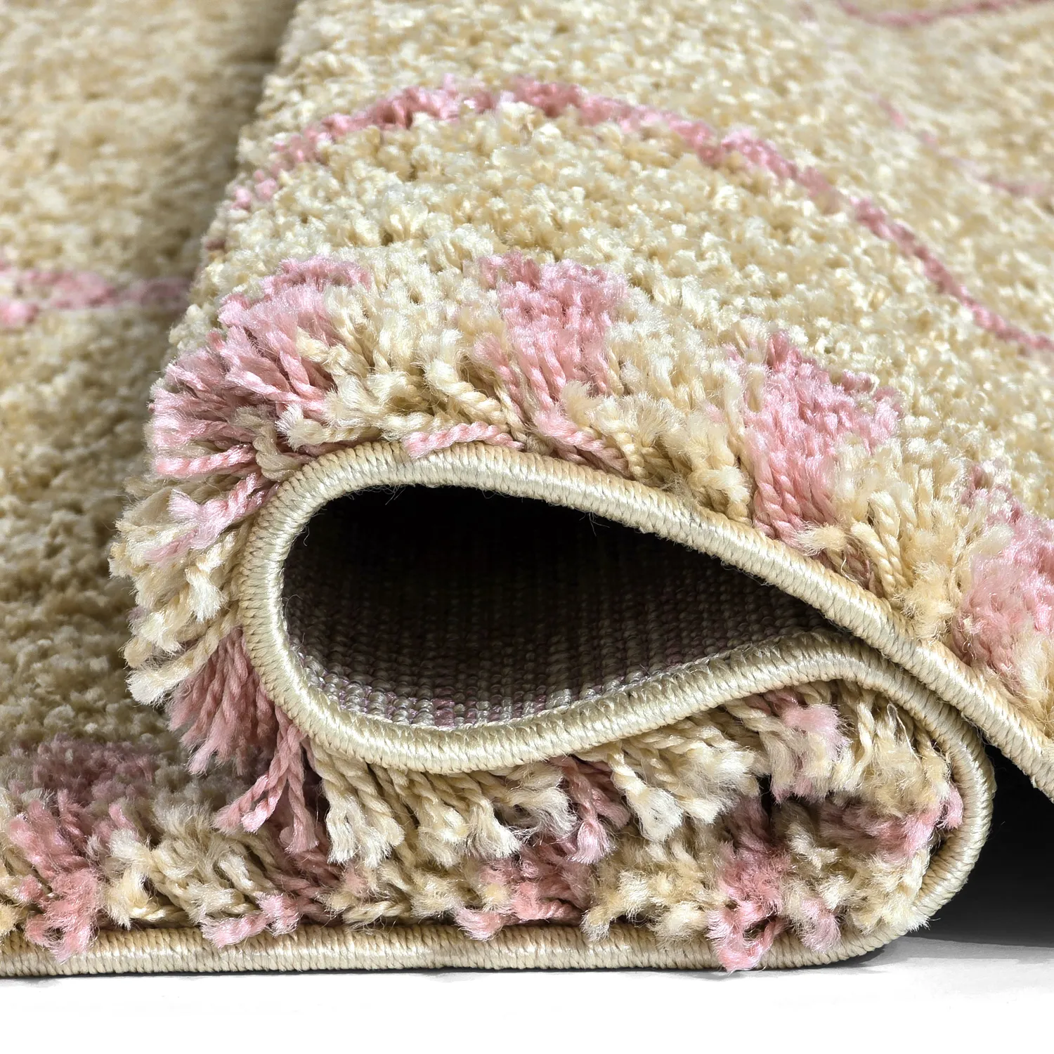 Tappeto A Pelo Lungo - Tiznit (beige/rosa)