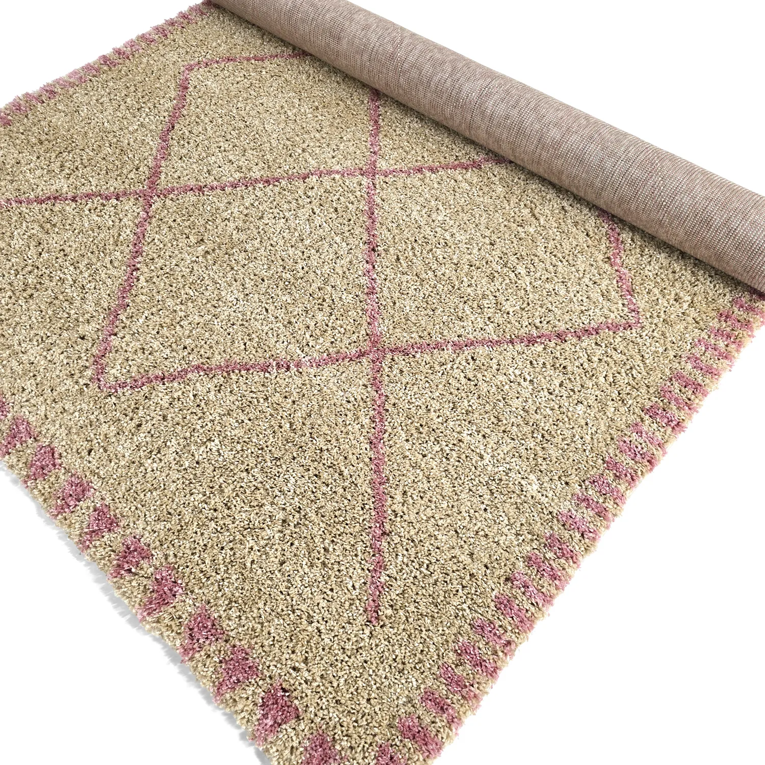 Tappeto A Pelo Lungo - Tiznit (beige/rosa)