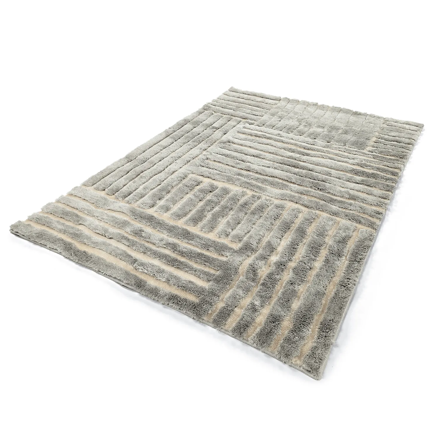 Tappeto A Pelo Lungo - Tyros (crema/grigio)