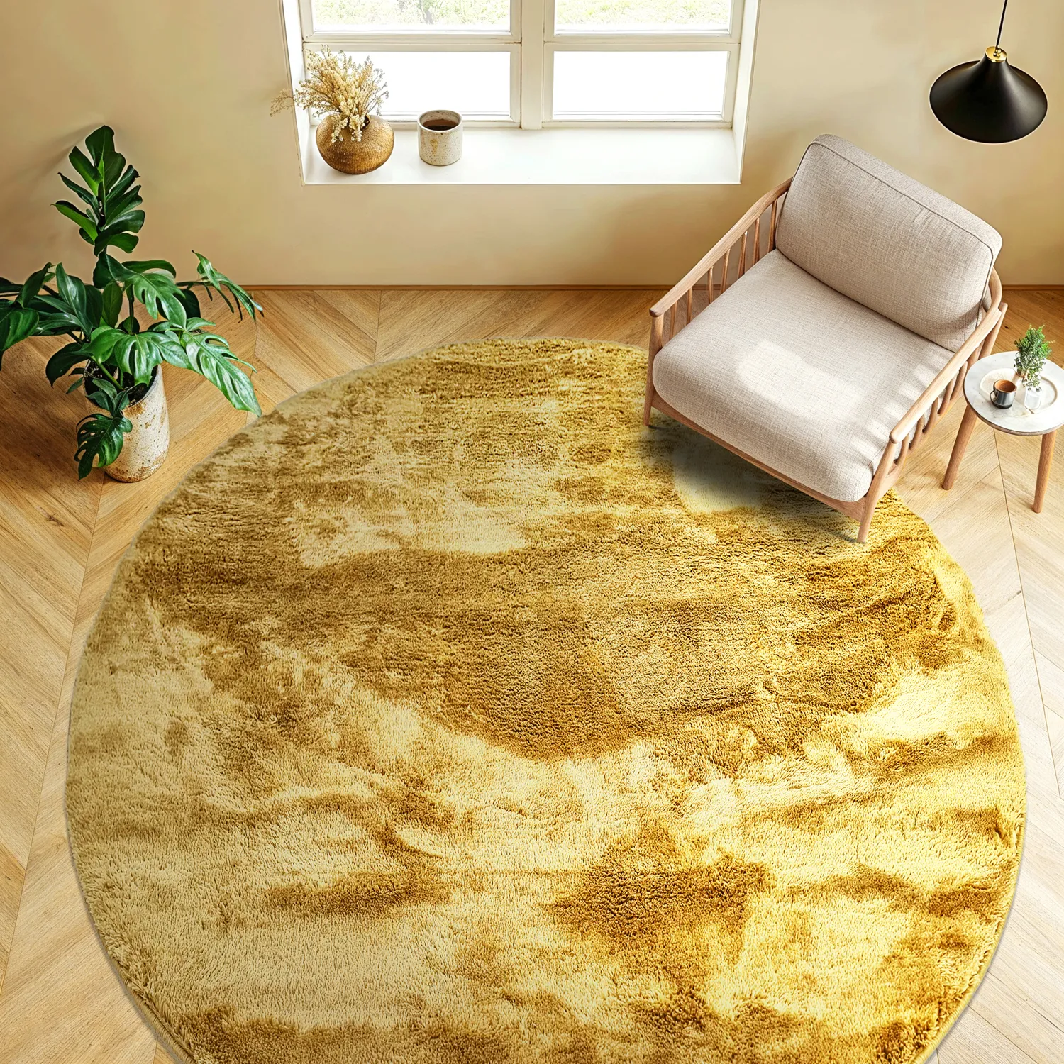 Tappeti rotondi - Aranga Super Soft Fur (ochre)