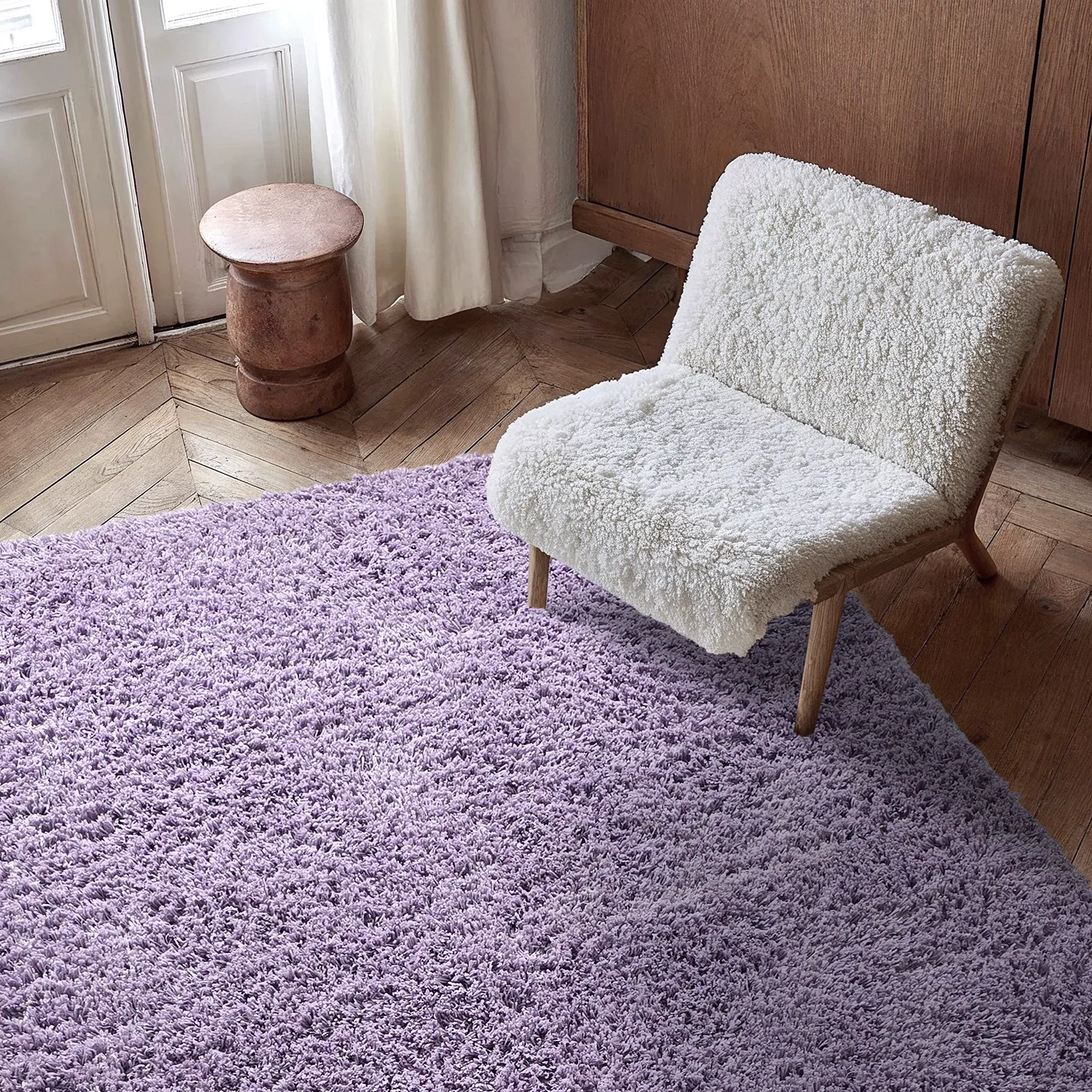 Tappeto A Pelo Lungo - Combarro Solid Cotton Shaggy (viola chiaro)