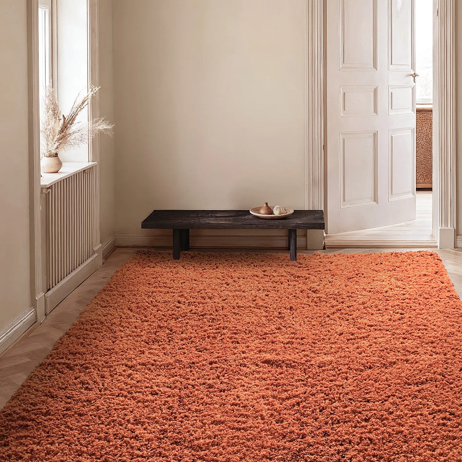 Tappeto A Pelo Lungo - Combarro Solid Cotton Shaggy (arancione chiaro)